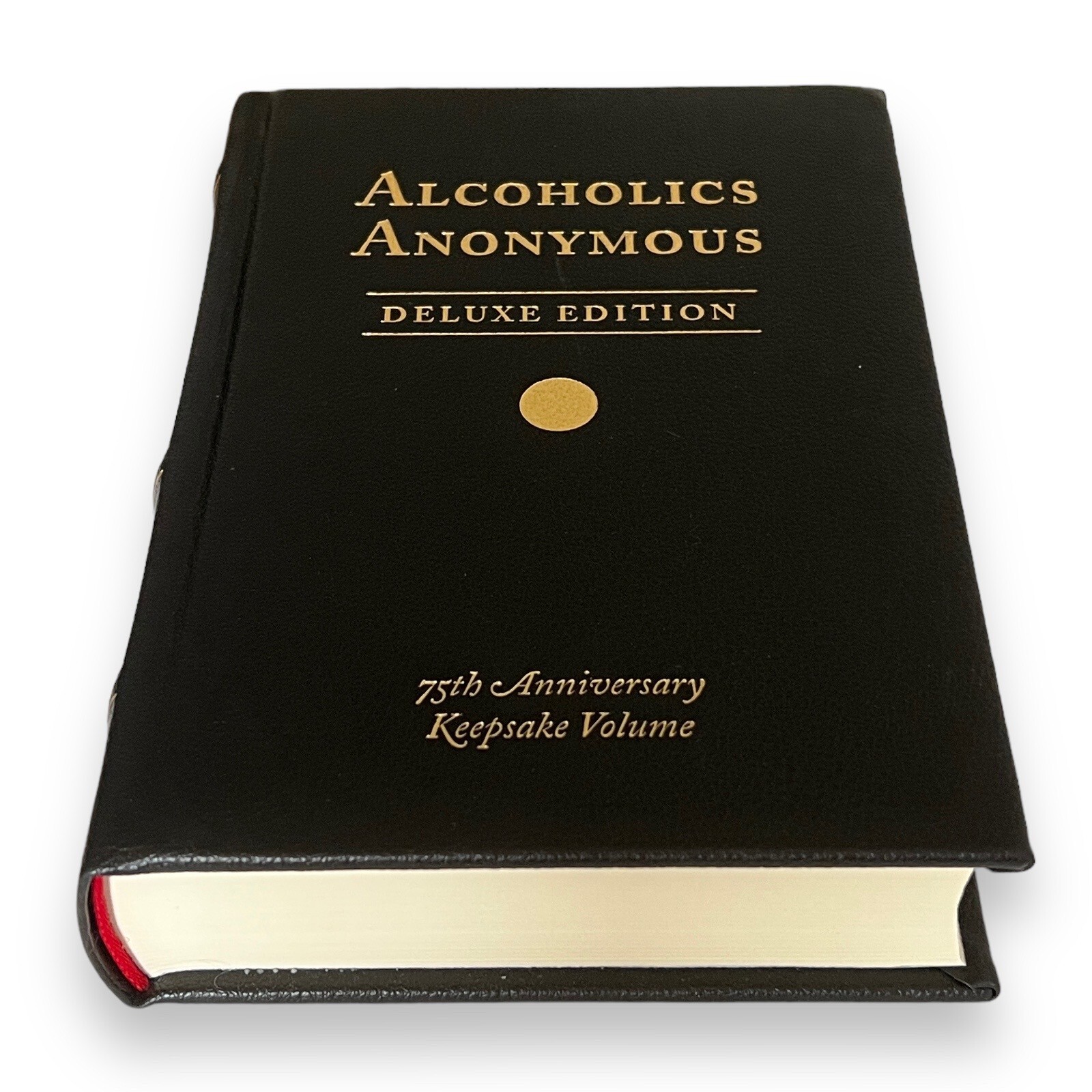 ALCOHOLICS ANONYMOUS 75th Anniversary Deluxe Vegan Leather Bound Bill Wilson New