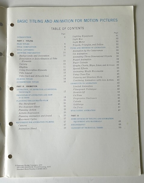 Kodak Basic Titling And Animation For Motion Pictures