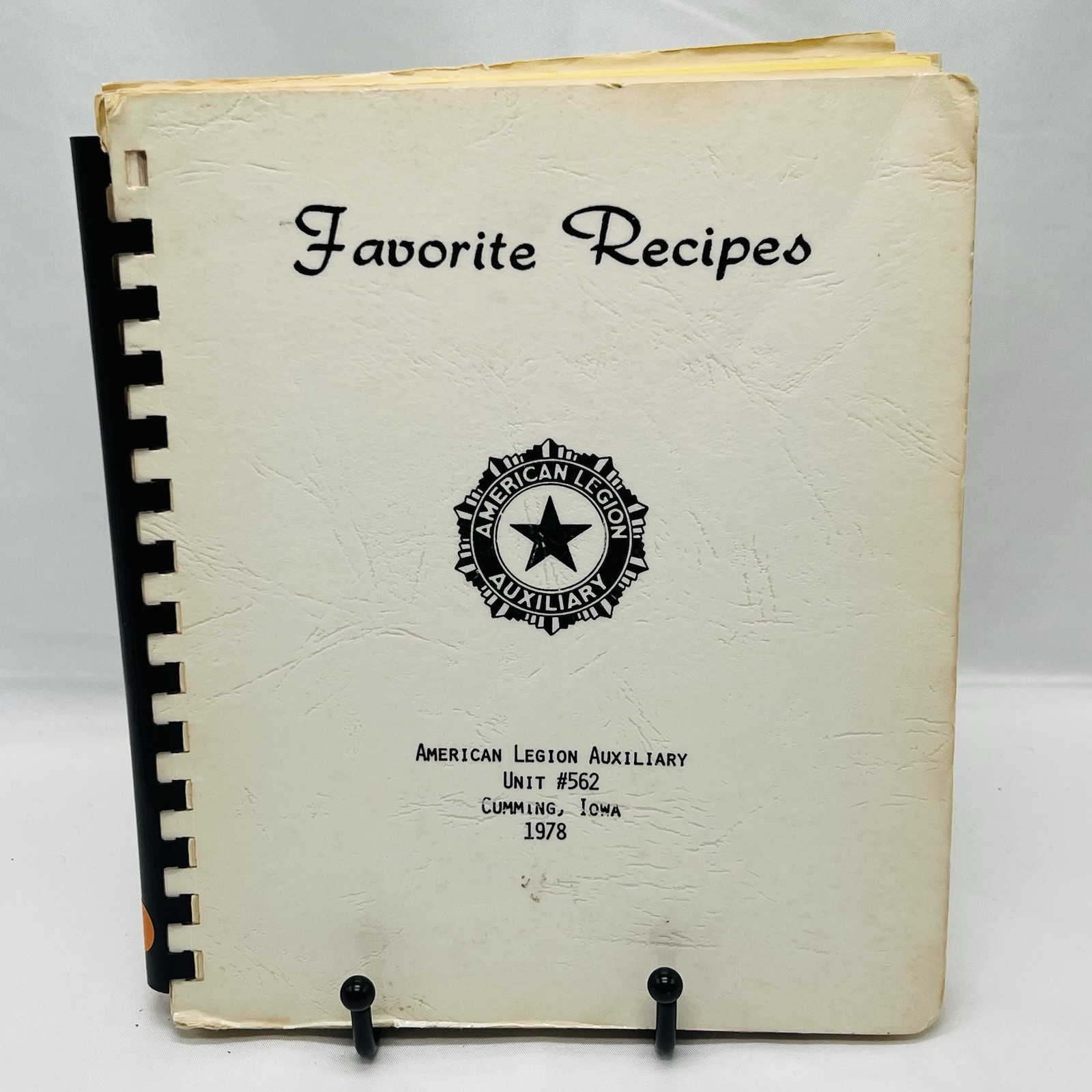 American Legion Auxiliary Cookbook Favorite Recipes 1978 Spiral Bound 158 Pages