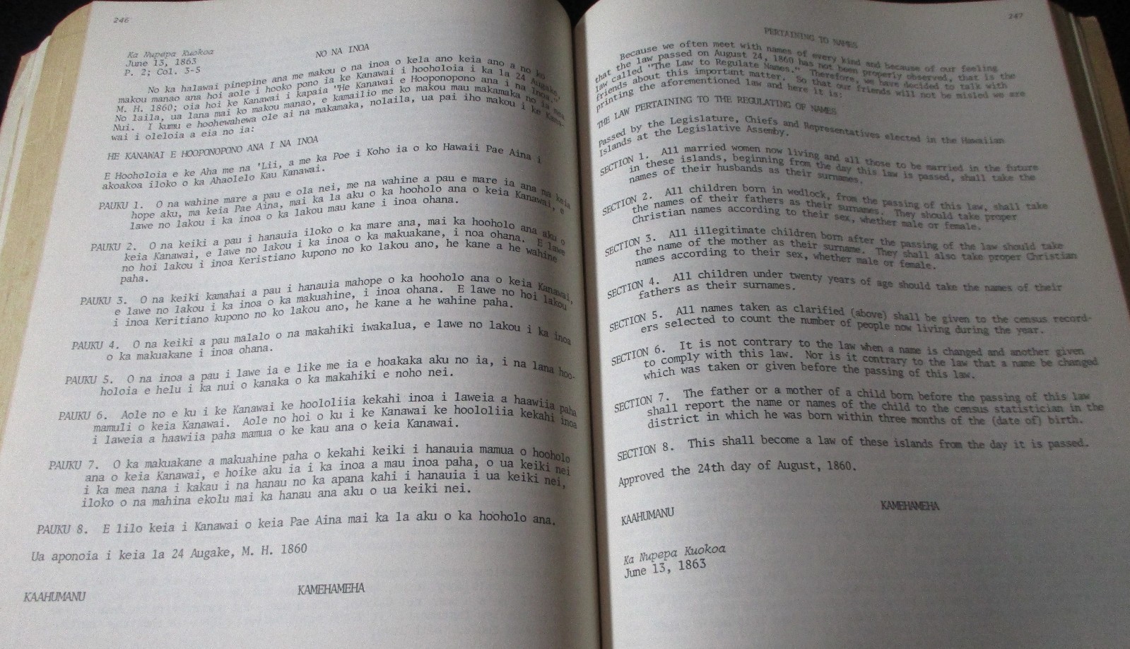SCARCE 1976 Hawaiian Language Newspapers of 1834-1948 Rubellite Johnson Bilingua