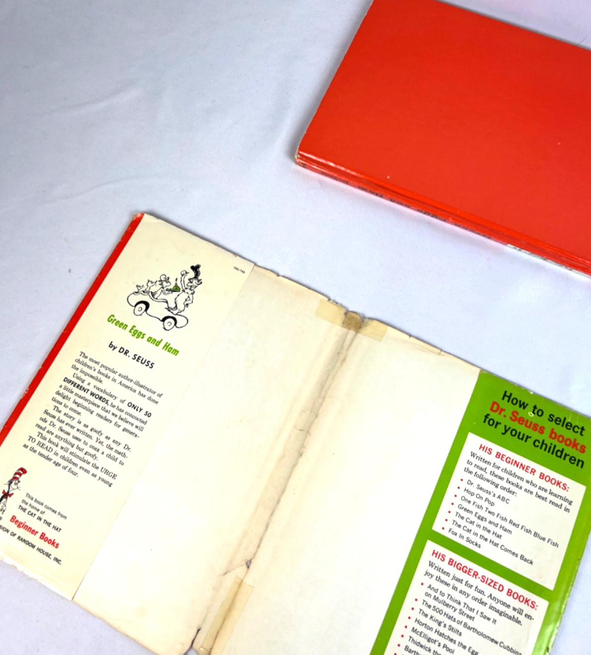 GREEN EGGS AND HAM Dr. Seuss Hardcover Book/Jacket 1960 First Edition 62 Pages