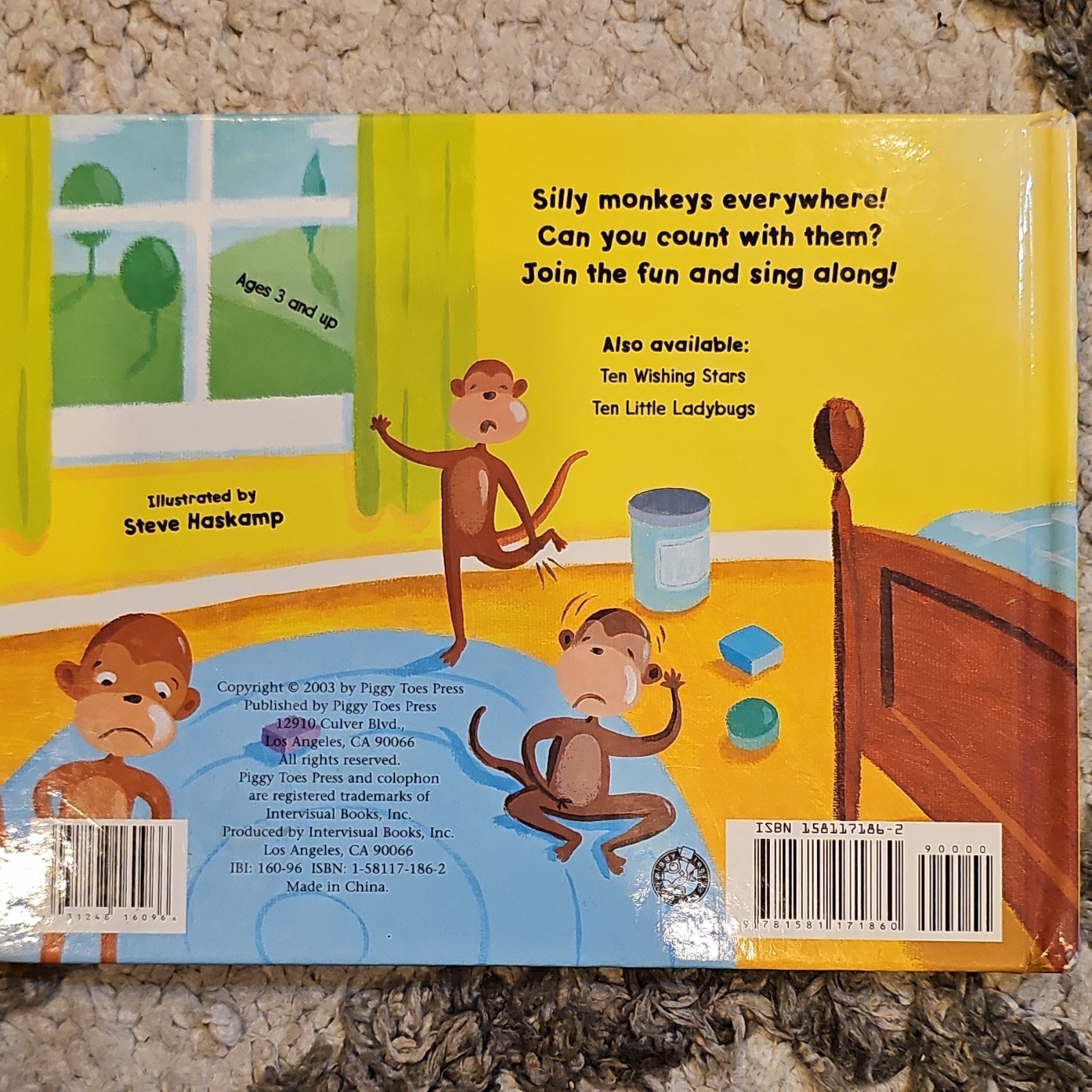 Counting Board Books Lot: My Book of Counting, Bear Counts, Eight Silly Monkeys