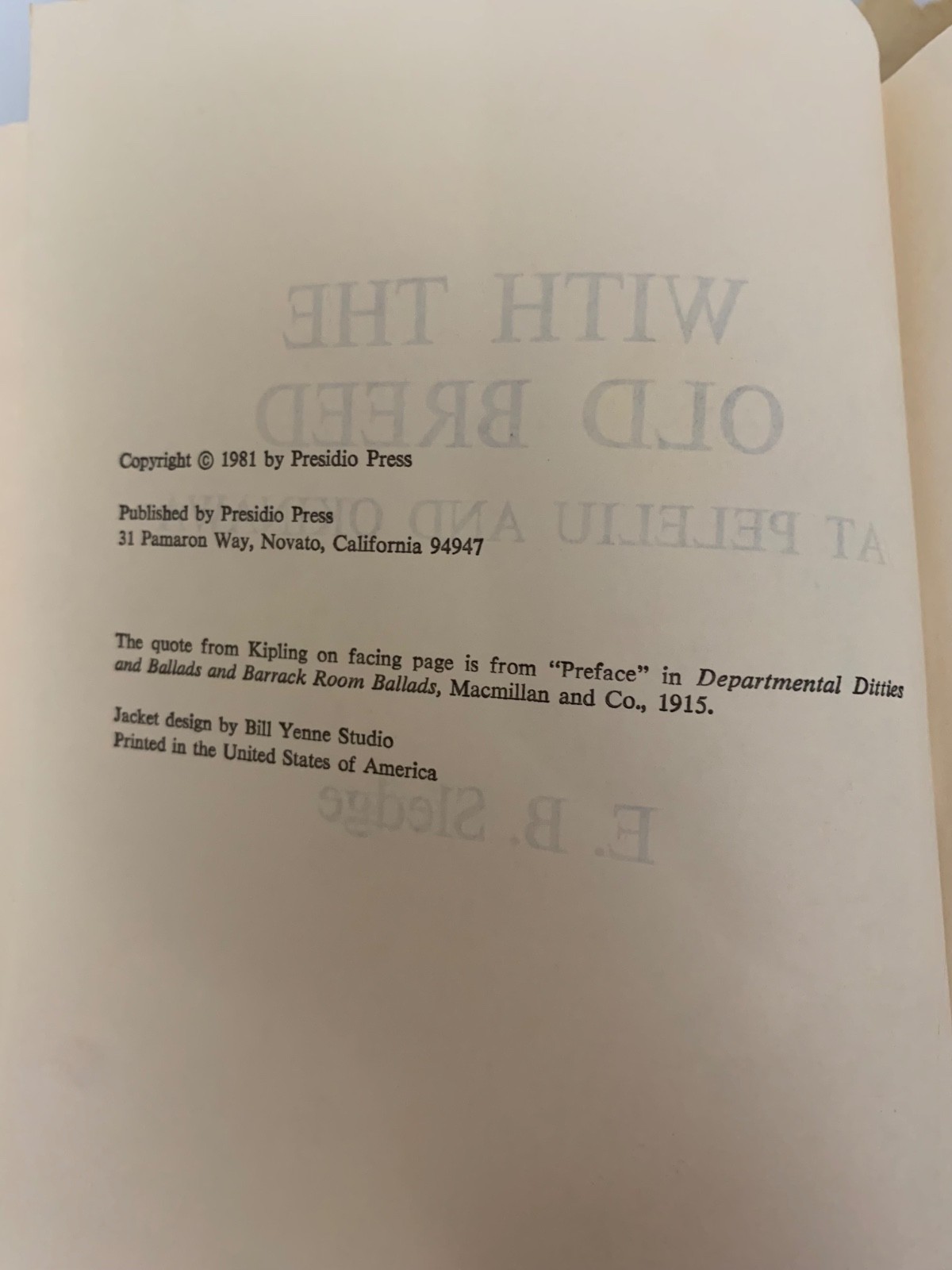 With the Old Breed at Peleliu and Okinawa by E. B. Sledge 1981 HCDJ BCE Good