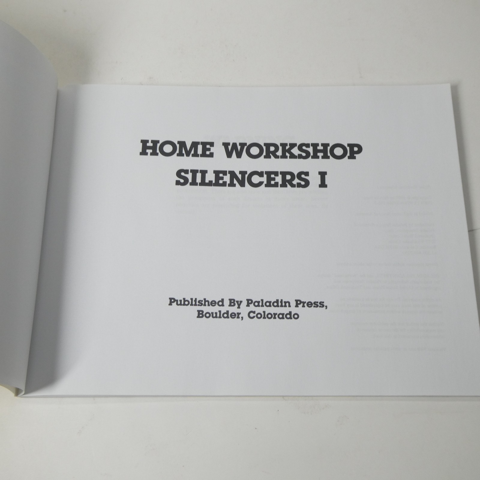 Home Workshop Silencers I – Paladin Press 1980