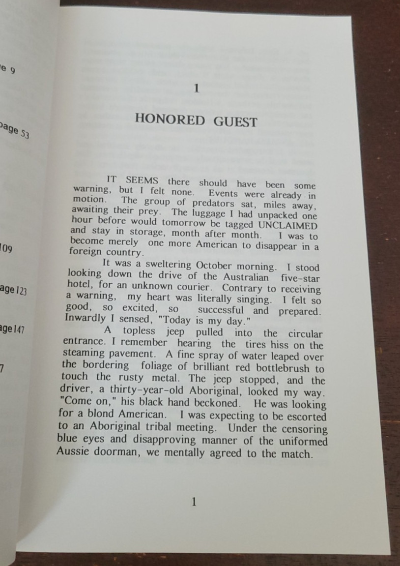 Mutant Message Down Under – Marlo Morgan – 1st Ed. 1991 PB Privately Printed