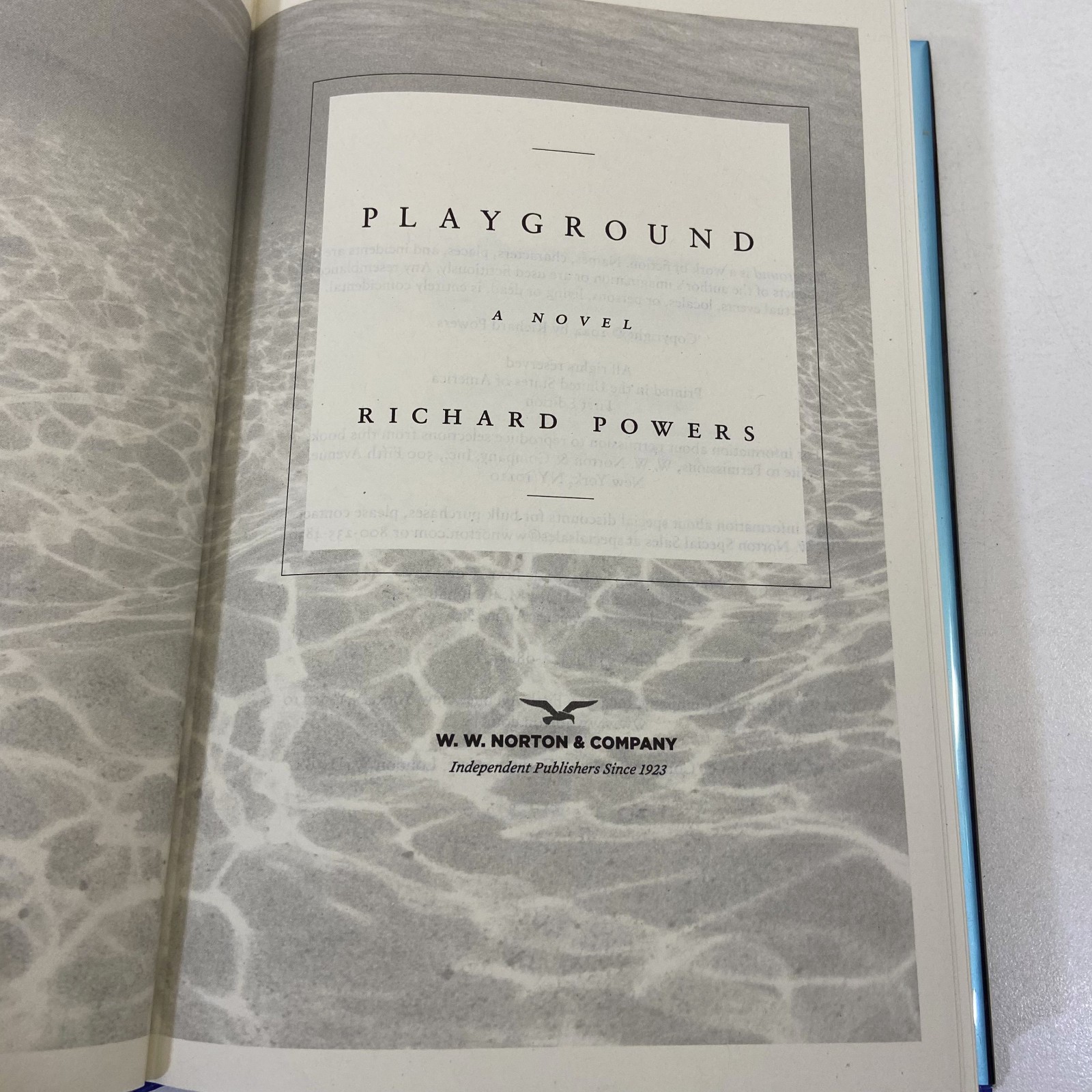 Playground A Novel Signed by Richard Powers 1st Edition 2024 HCDJ Norton & Co