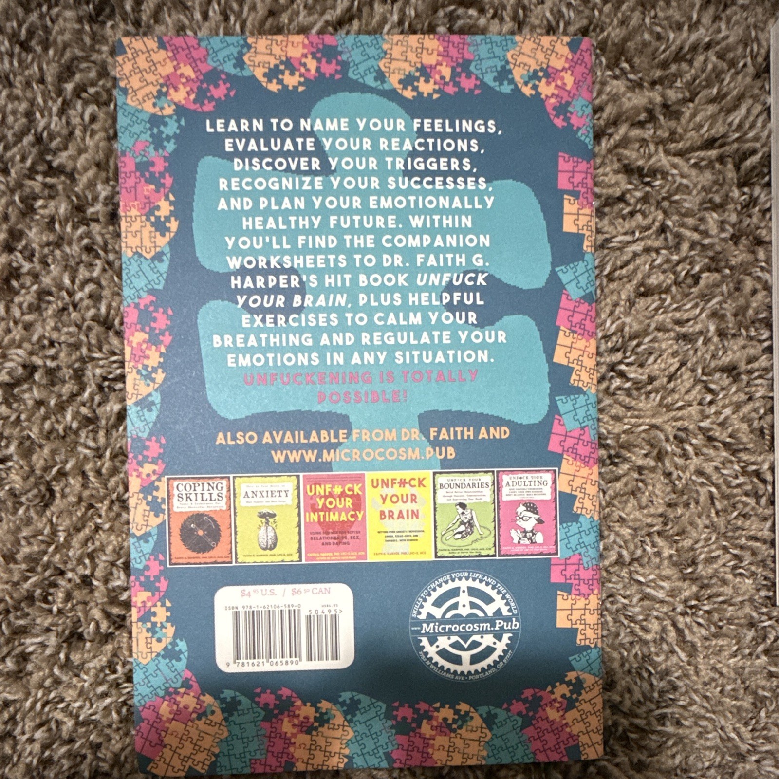 Faith G. Harper Unfuck Your Brain Workbook PB 2017 Mental Health Personal Growth