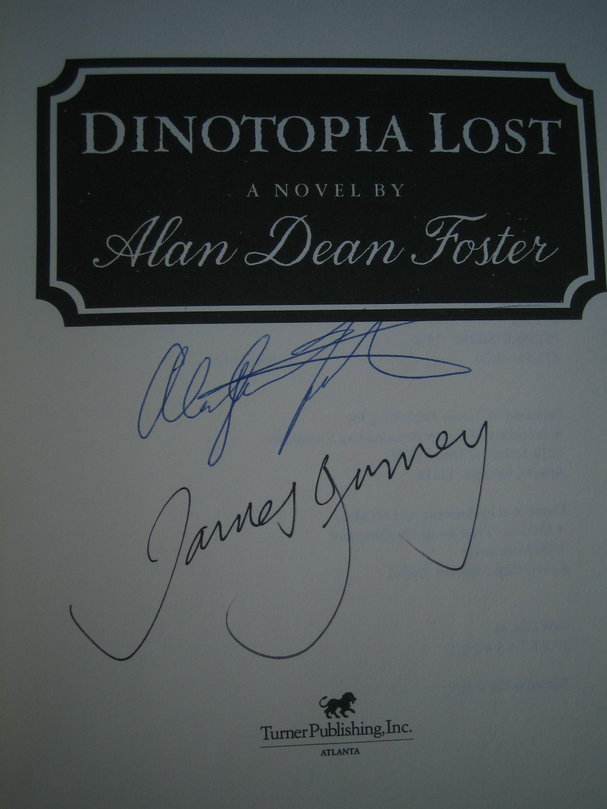 Dinotopia Lost Alan Dean Foster & James Gurney SIGNED 1st/1st 1996 HCDJ Dinosaur