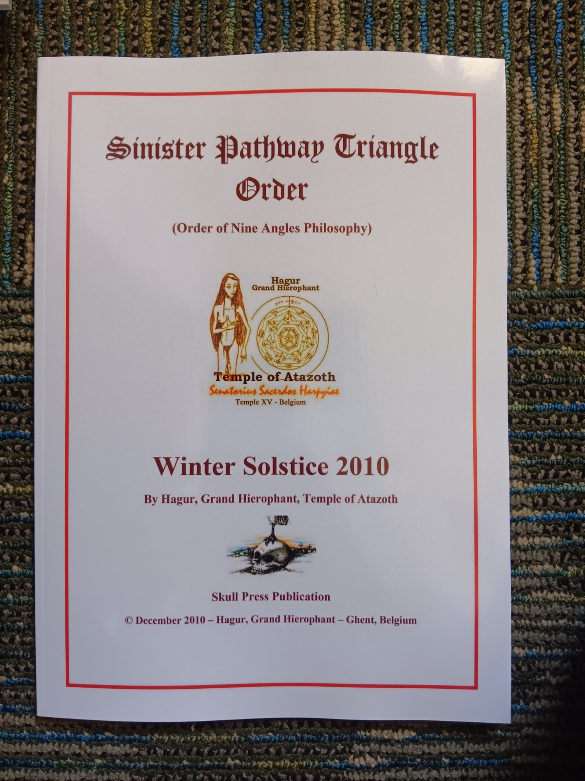 Magister Hagur Winter Solstice 2010 Vampirism order of nine angles Satanism O9a