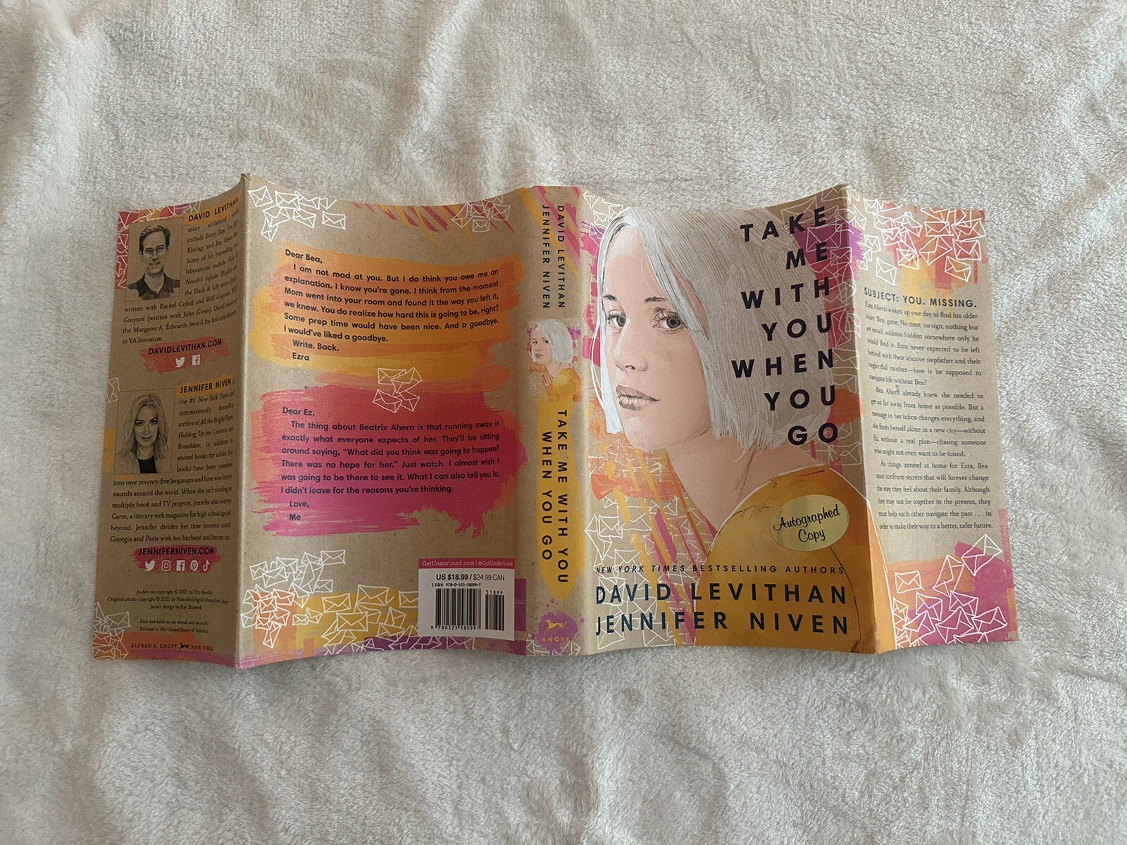 Signed 1st/1st Take Me with You When You Go Jennifer Niven and David Levithan