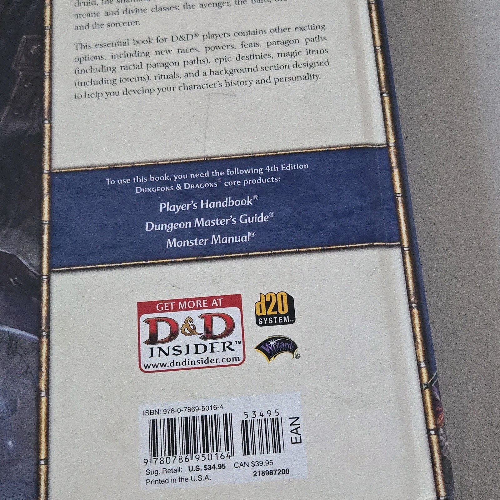 Dungeons & Dragons: Player’s Handbook 2 and 3 Hardcover 4th Edition Books