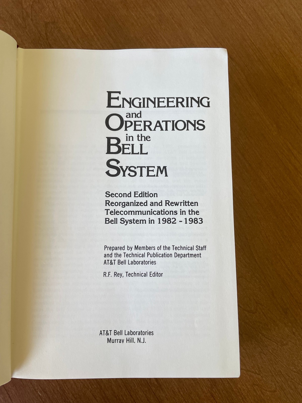 Engineering and Operations in the Bell System Hardcover 2nd Ed. from 1982-1983