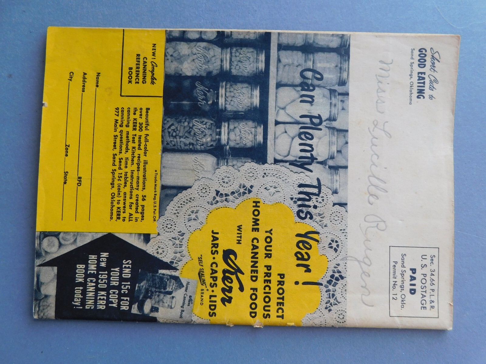 Short Cuts to Good Eating – 1950 Kerr brand Canning Instruction & Recipes