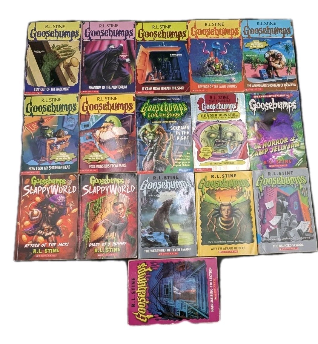 Lot Of 16 Goosebumps Books by R.L. Stine 1990’s-2000’s Vintage/Modern Mix