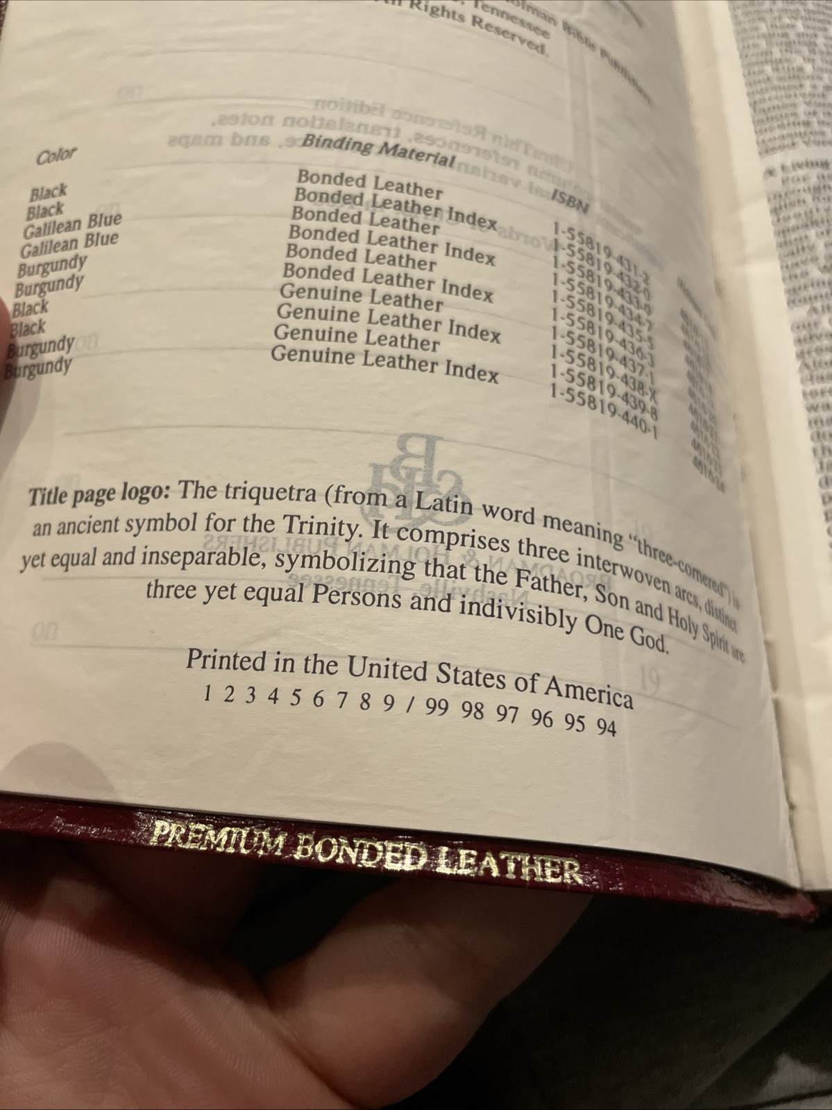 1994 NKJV ULTRATHIN REFERENCE BIBLE BURGUNDY BONDED LEATHER BROADMAN & HOLMAN