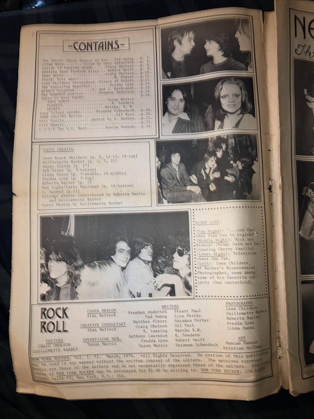 NEW YORK ROCKER MAGAZINE #2 Talking Heads RAMONES Dolls RARE David Byrne 1976
