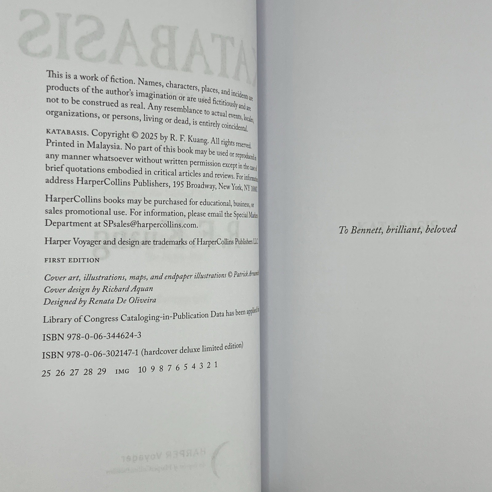 Katabasis By R F Kuang Deluxe Limited First Edition (1/1) Hand Signed