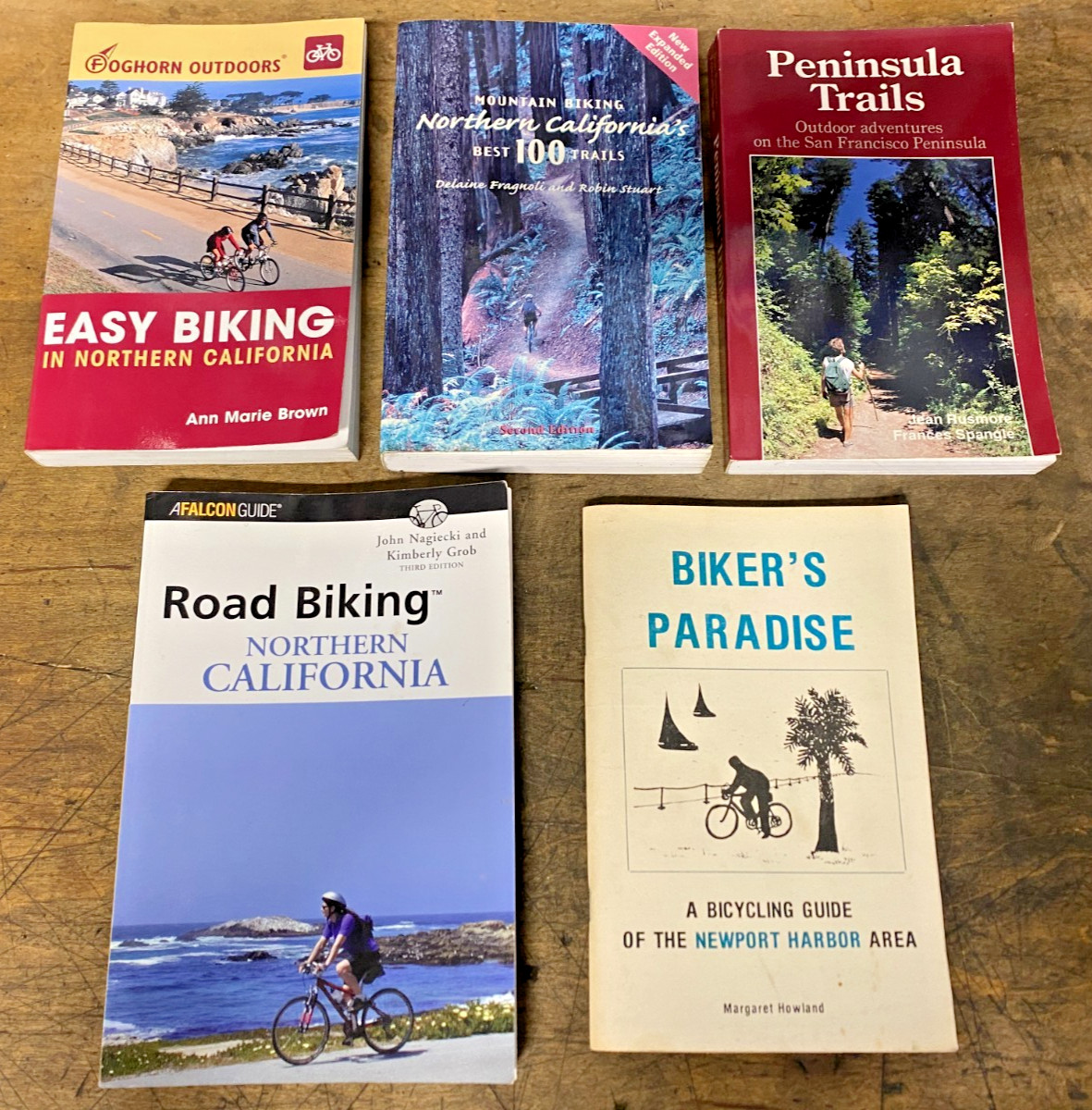 Lot Of 5 California Biking Books- Nor Cal, San Francisco and Newport Harbor Area