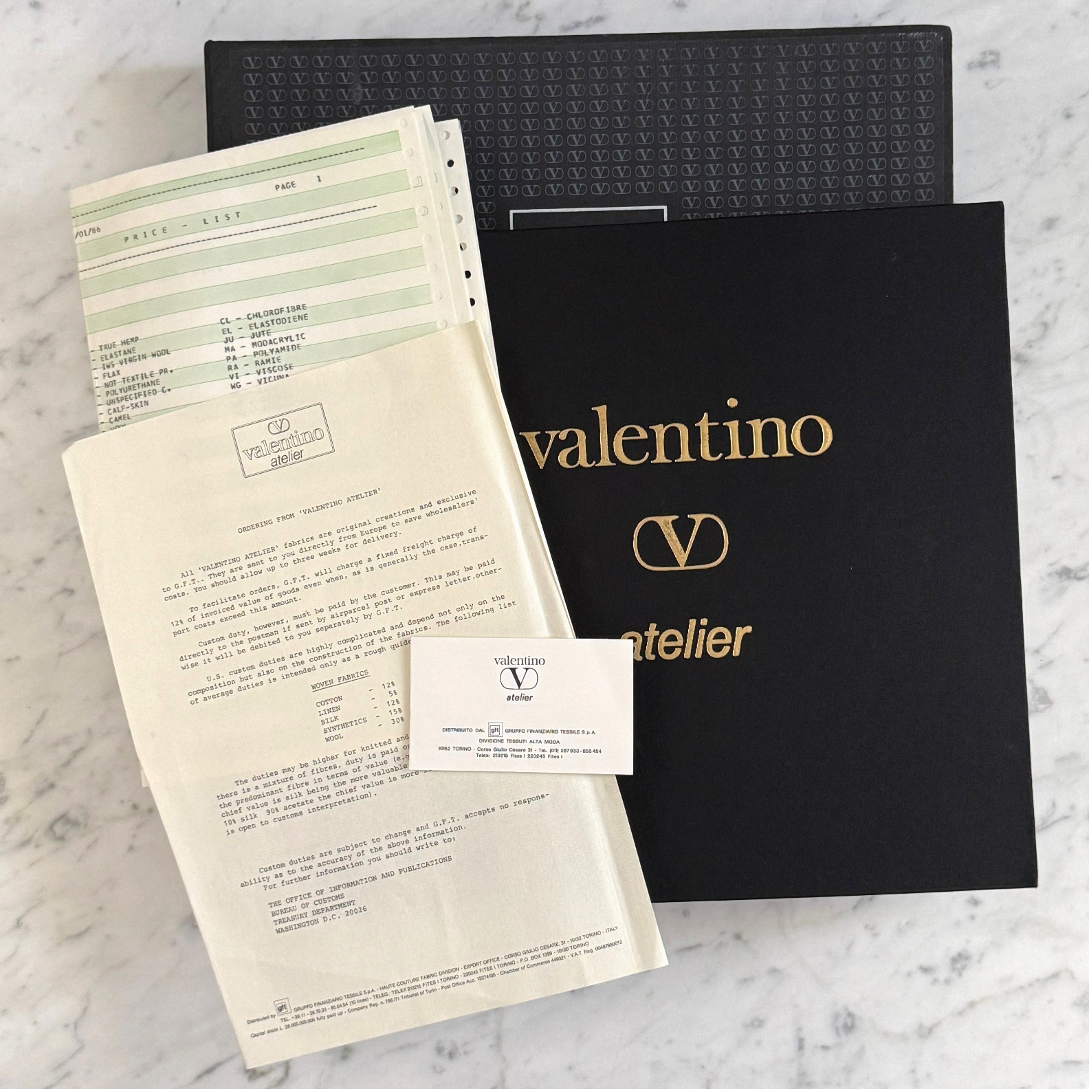 Valentino Atelier 1986 Swatch Book #115 – Vintage Spring Summer Haute Couture