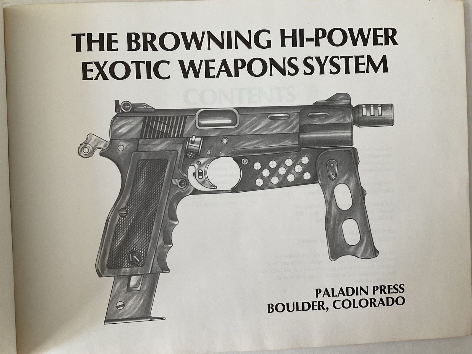 The Browning Hi-Power Exotic Weapons System A Paladin Press Book 61 Pages Used