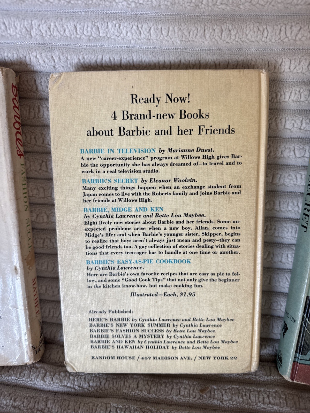 Set A Five Vintage 1960S Barbie Hardcover Books By Random House