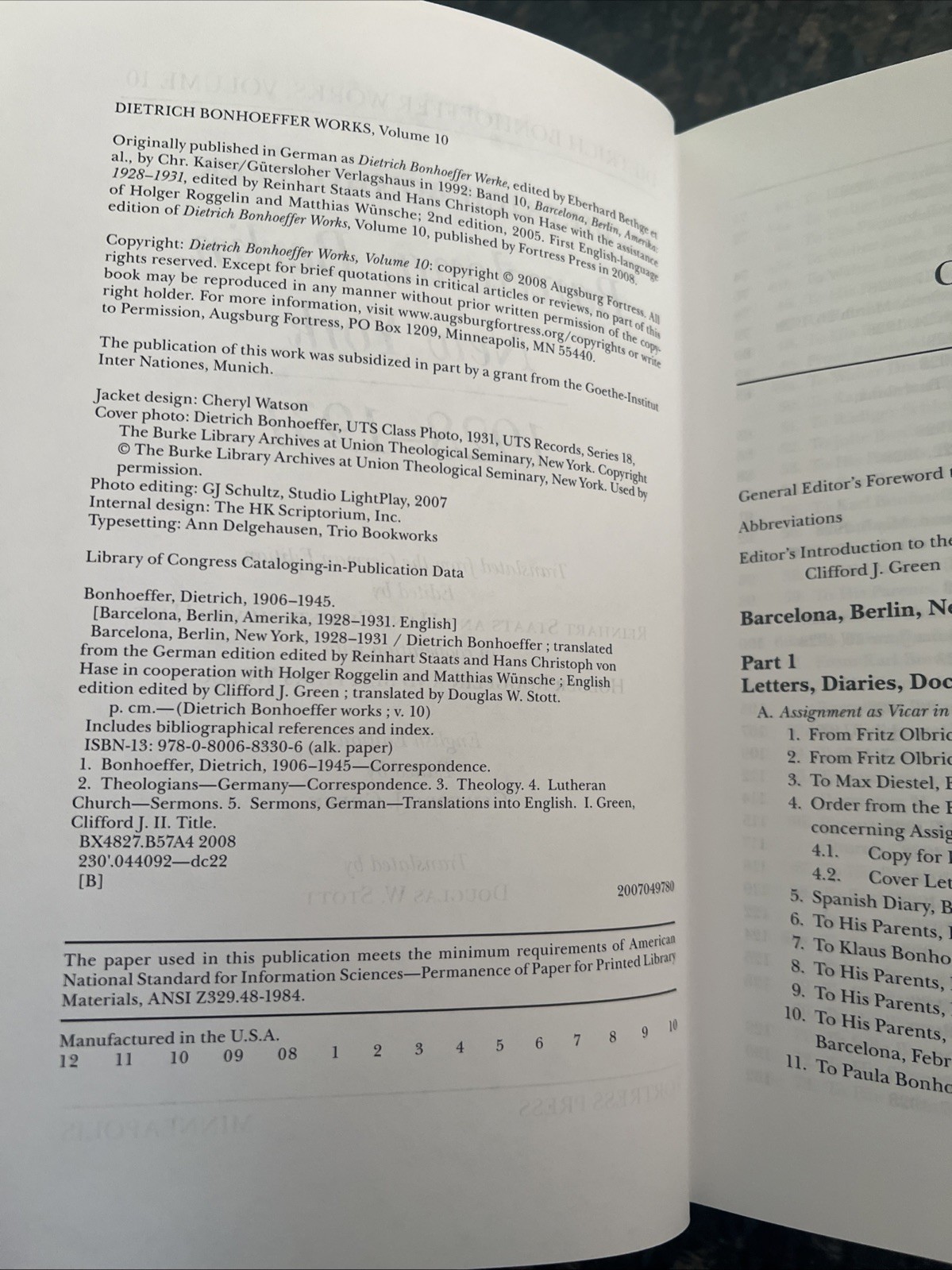 Barcelona, Berlin, New York : 1928-1931: Dietrich Bonhoeffer Works Vol. 10