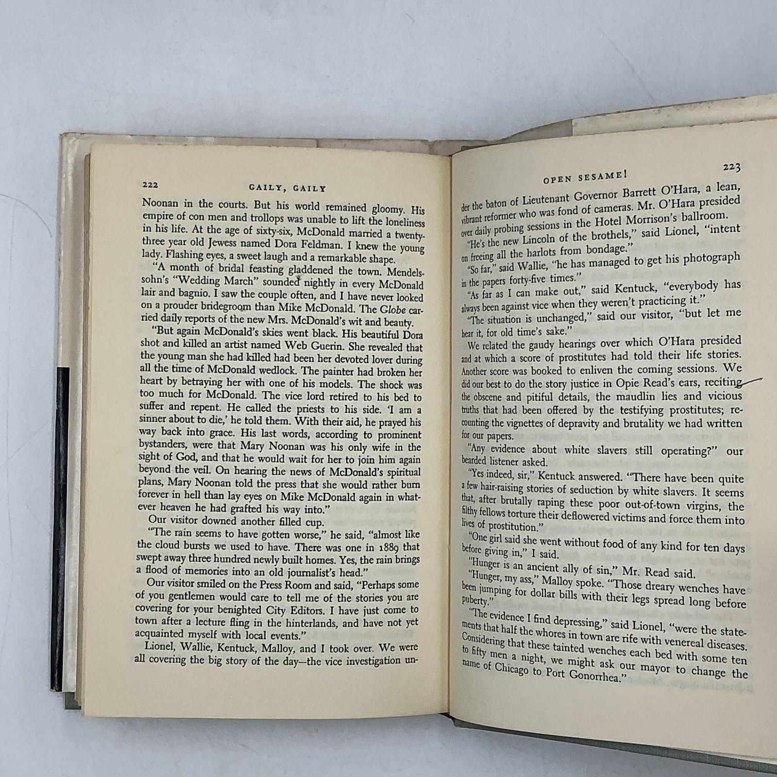 Vintage Gaily Gaily Ben Hecht White Black HC DJ 1st 1963 Memoir Chicago