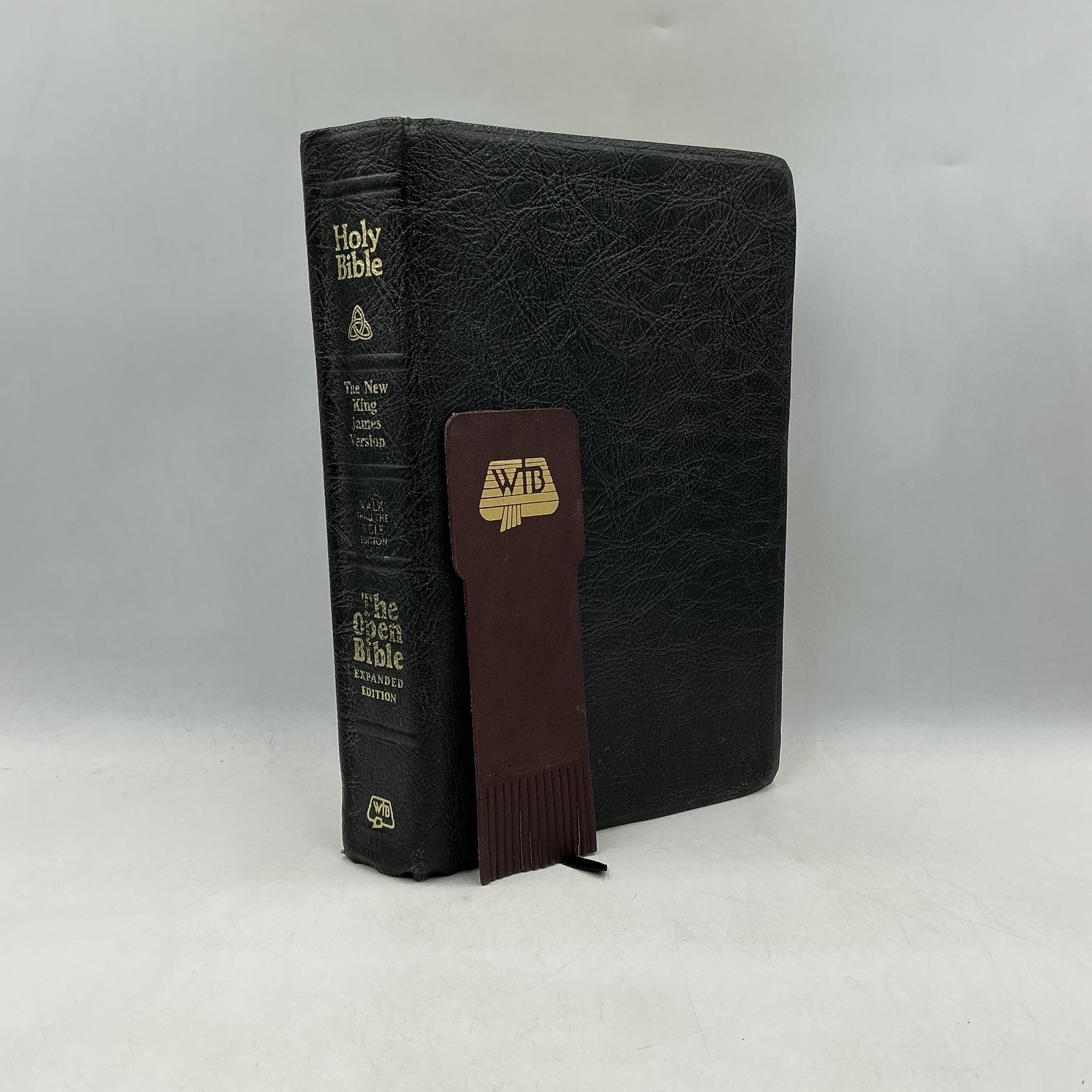 Vintage Holy Bible The Open Bible NKJV Expanded Edition Thomas Nelson Leather