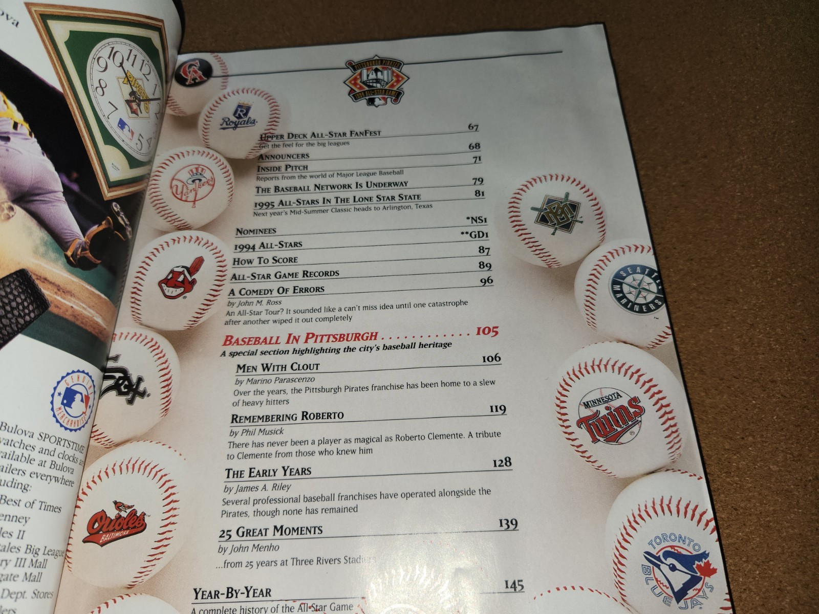 MLB 1994 ALL STAR GAME PITTSBURGH, PA OFFICIAL PROGRAM 125th Anniversary