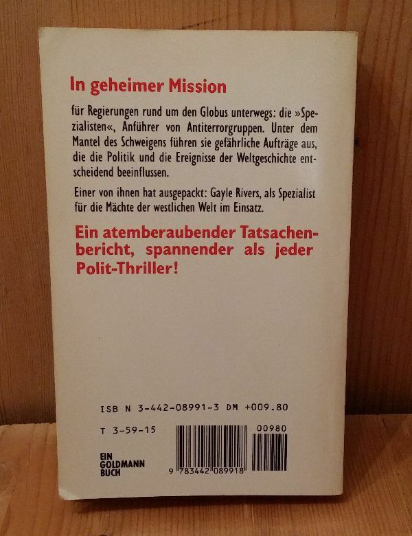 The Specialist A Man Fights Against Terrorism Gayle Rivers 323 Pages