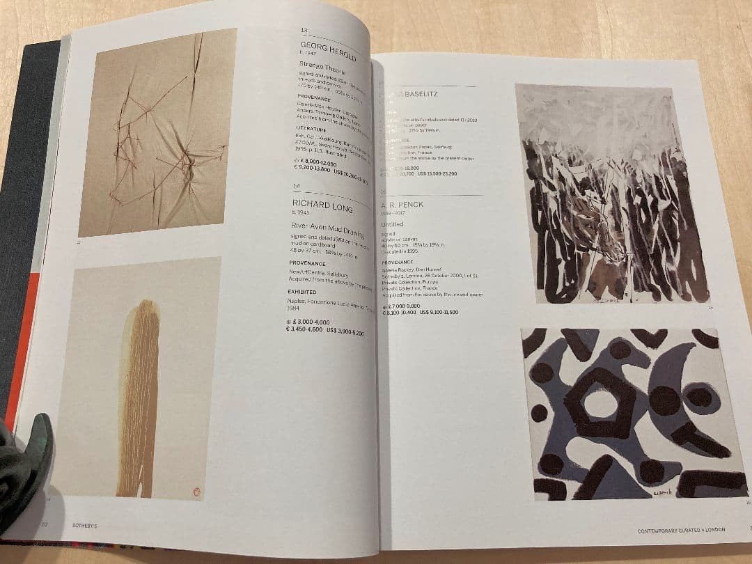 Contemporary Art Sotheby’s London 2017 Auction Book 27x21cm Used