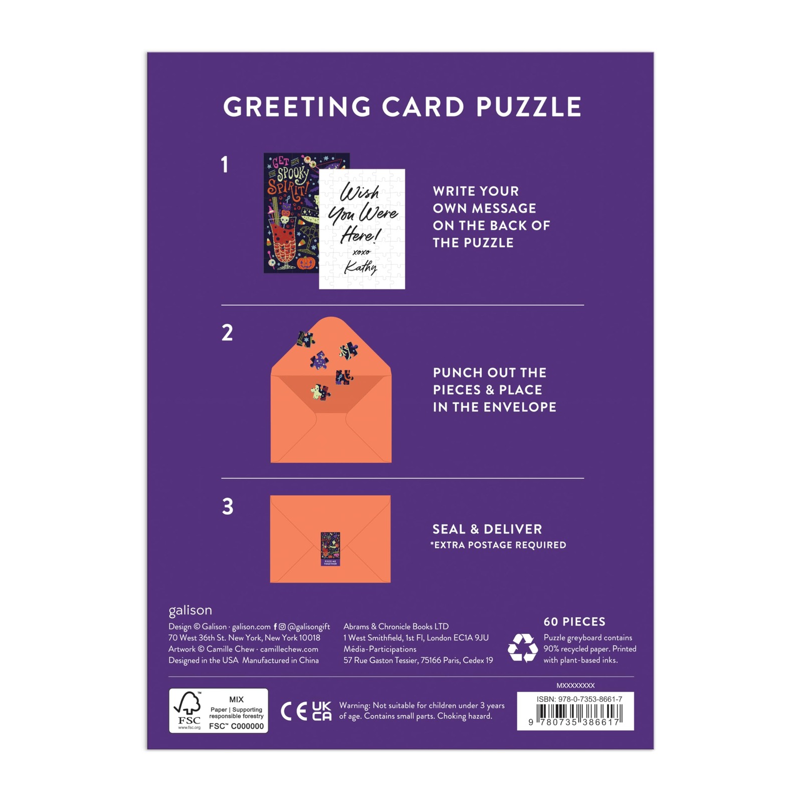 Spooky Spirit Mini Puzzle 60 Pieces 5.5 x 7.375 Inch Halloween Craft