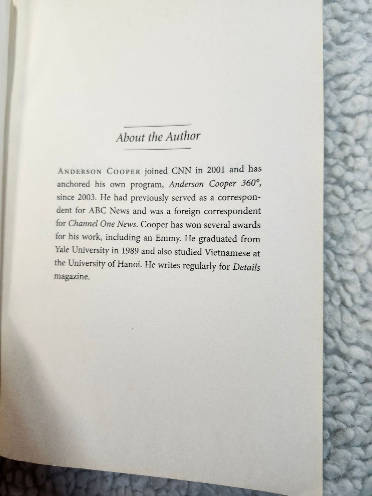 Anderson Cooper Dispatches From The Edge Paperback Memoir Harper 2007 Used PB