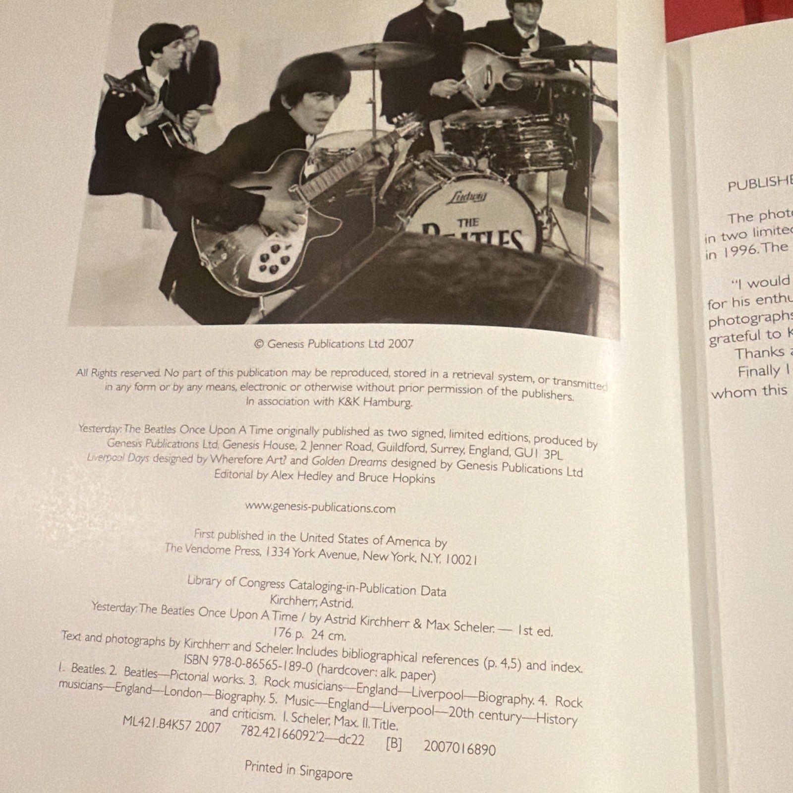 Yesterday: The Beatles Once Upon A Time HC 2007 1st Ed Astrid Kirchherr