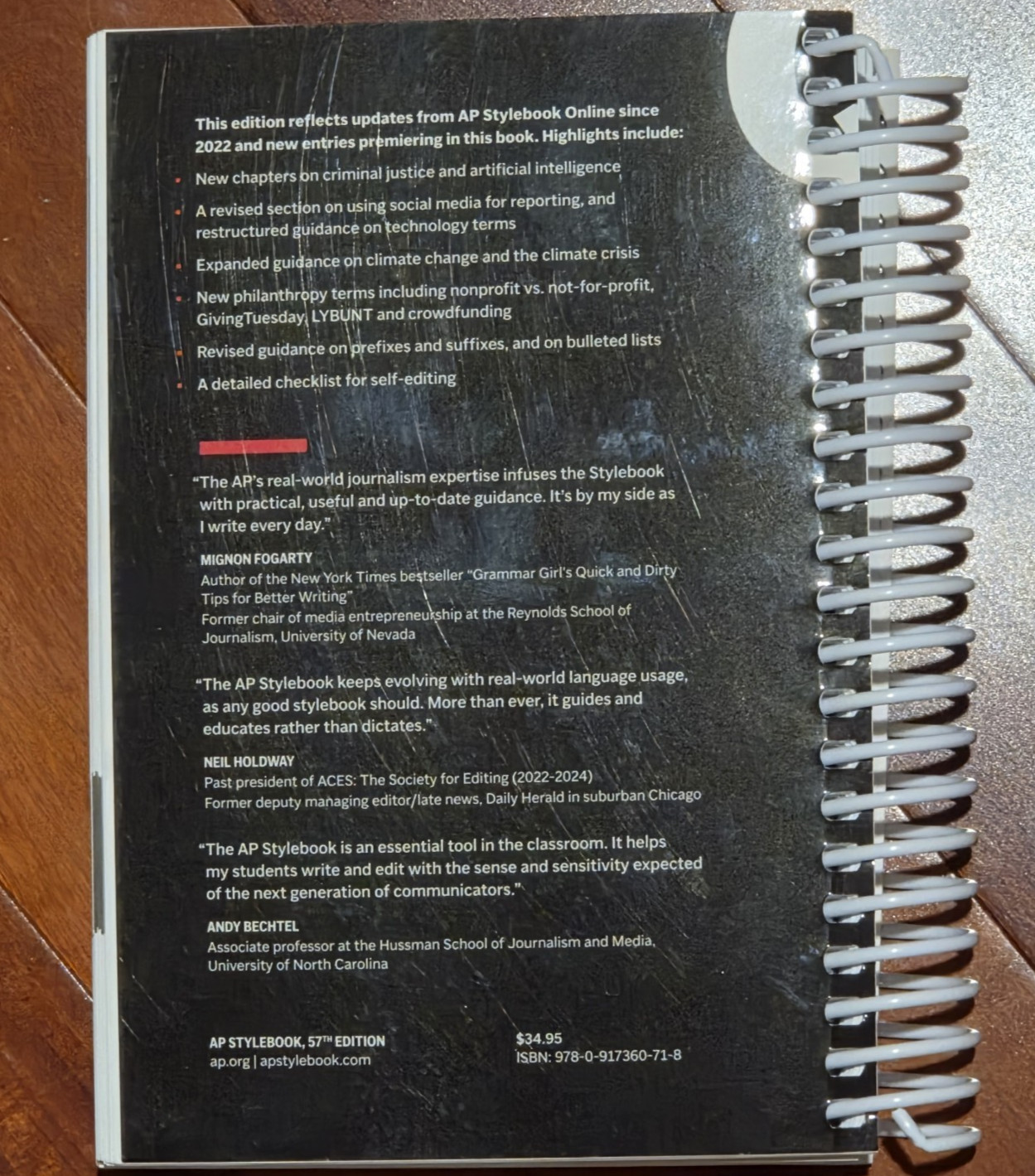 EXCELLENT AP Stylebook, 57th Edition Spiral-bound, by Associated Press 2024-2026