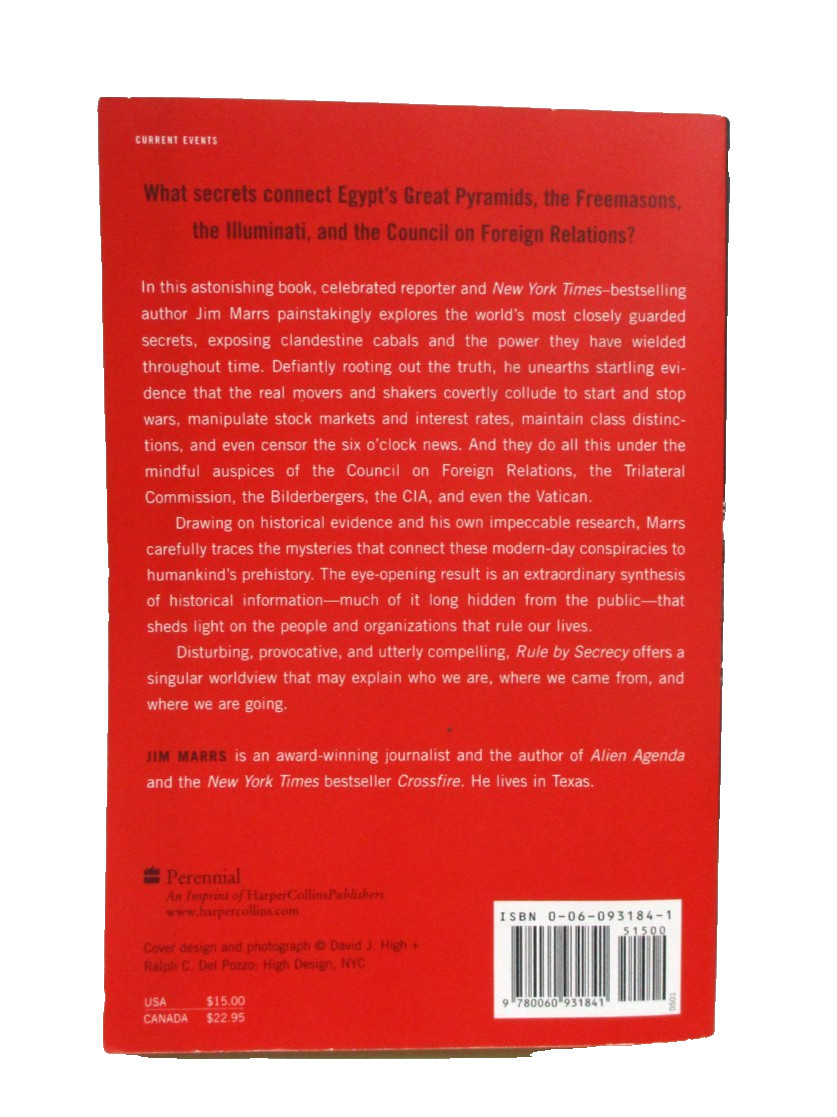 Rule by Secrecy by Jim Marrs PB Trilateral Commission, Freemasons, Pyramids
