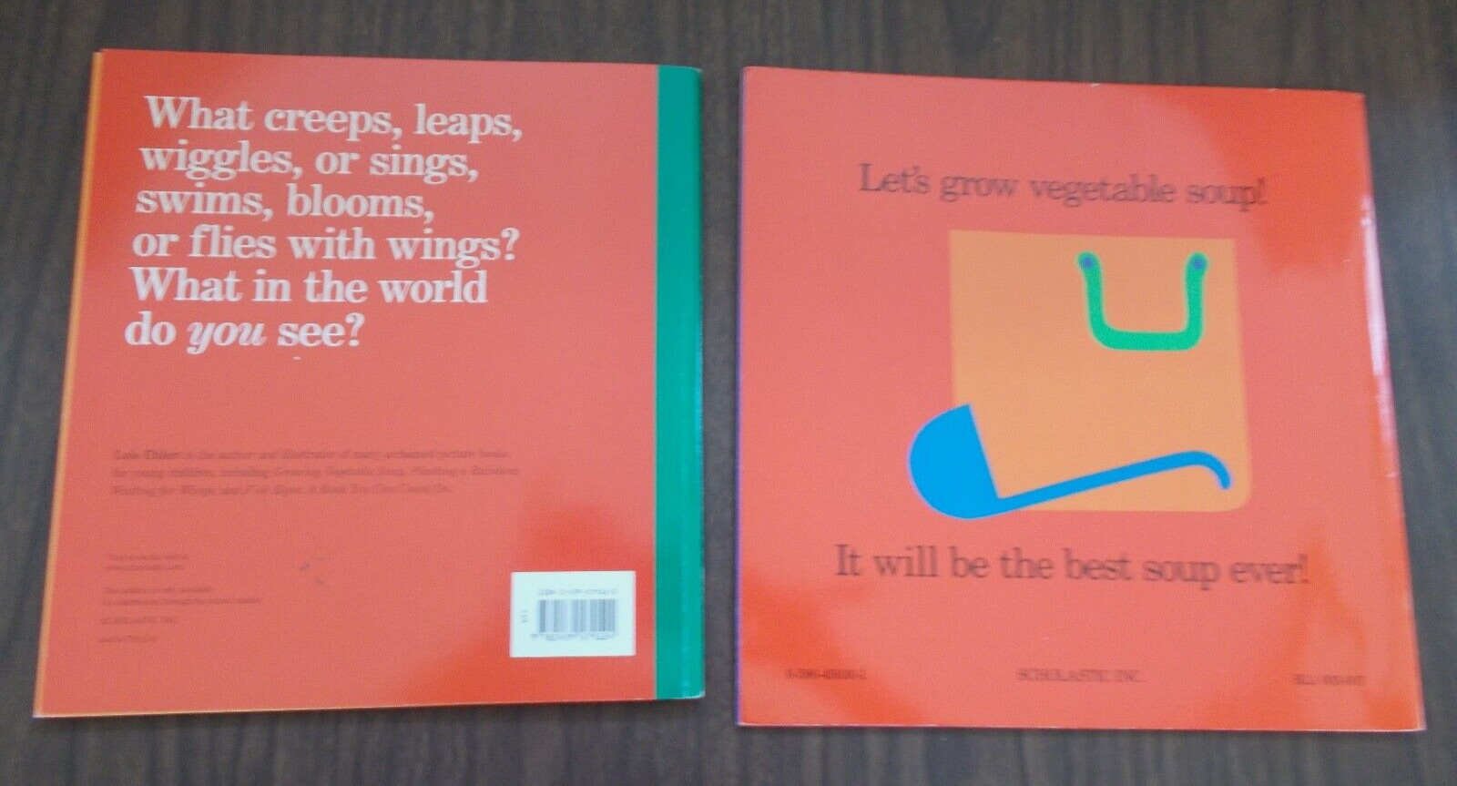 Lot of 2,Scholastic Books-“Growing Vegetable Soup”&”In My World” by Lois Ehlert