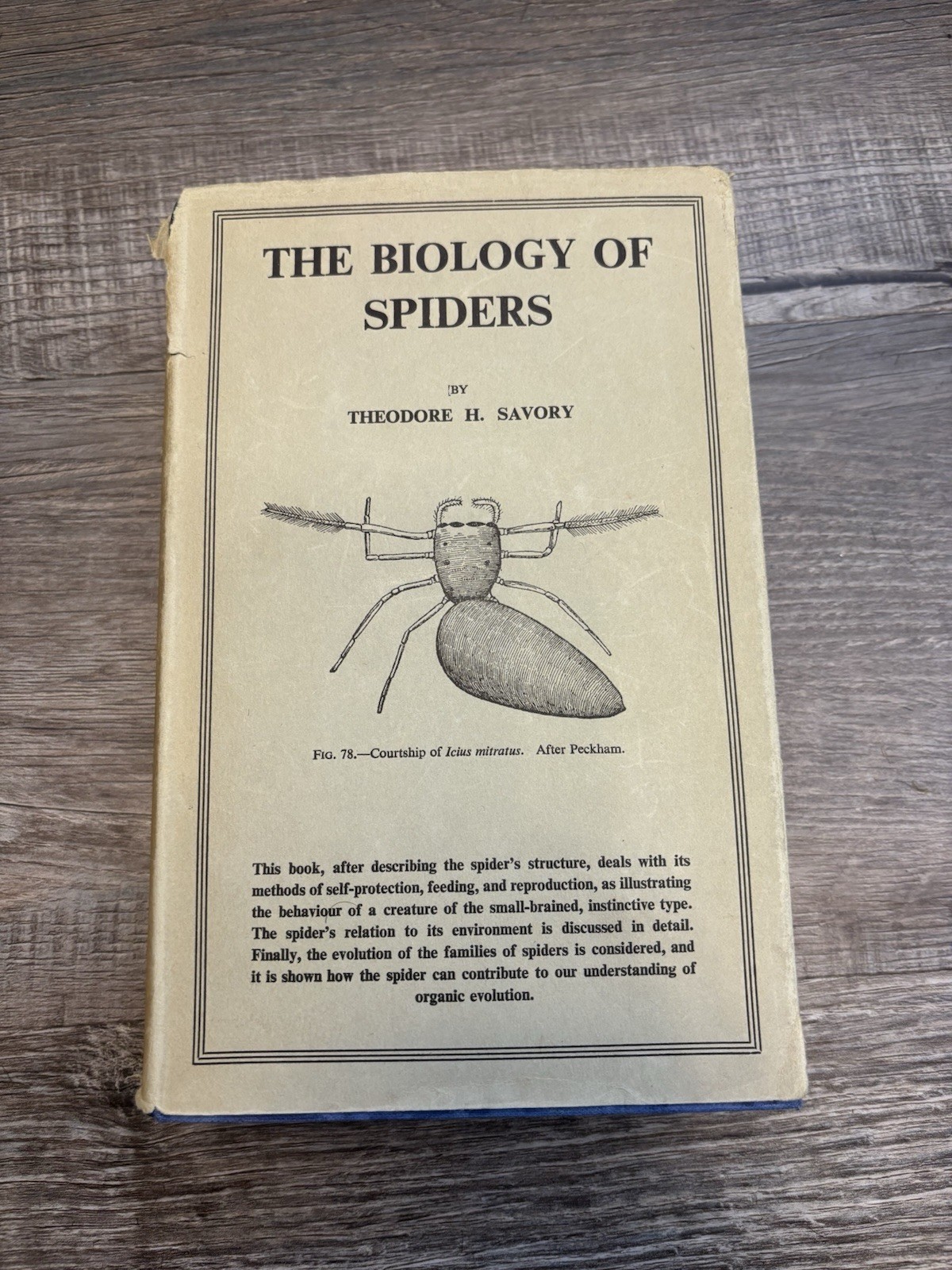 The Biology Of Spiders Hardcover Theodore H Savory Dust Jacket 1928