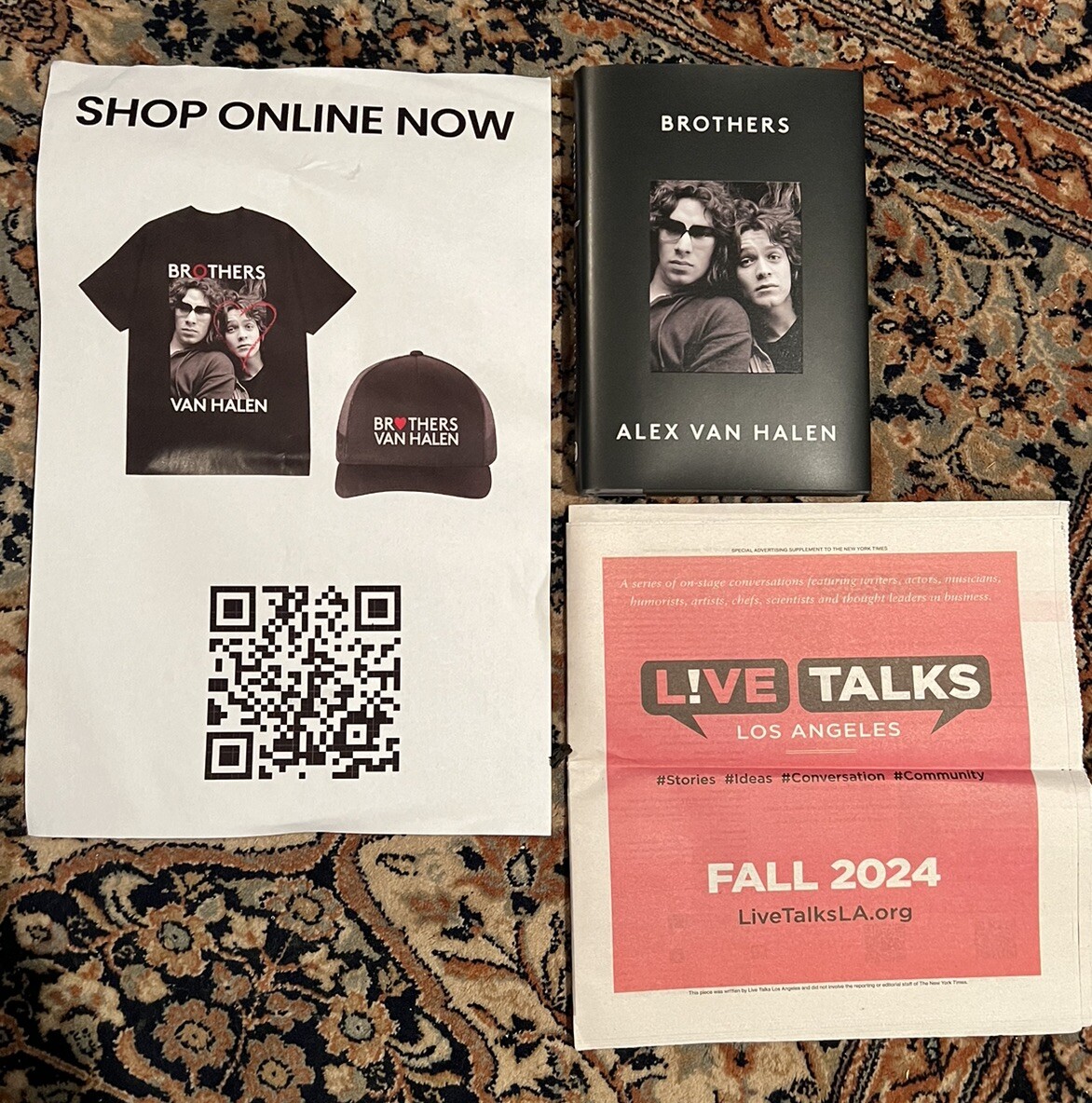 Alex Van Halen SIGNED BROTHERS, Rare Magazine And EXTREMELY RARE EVENT POSTER!!!