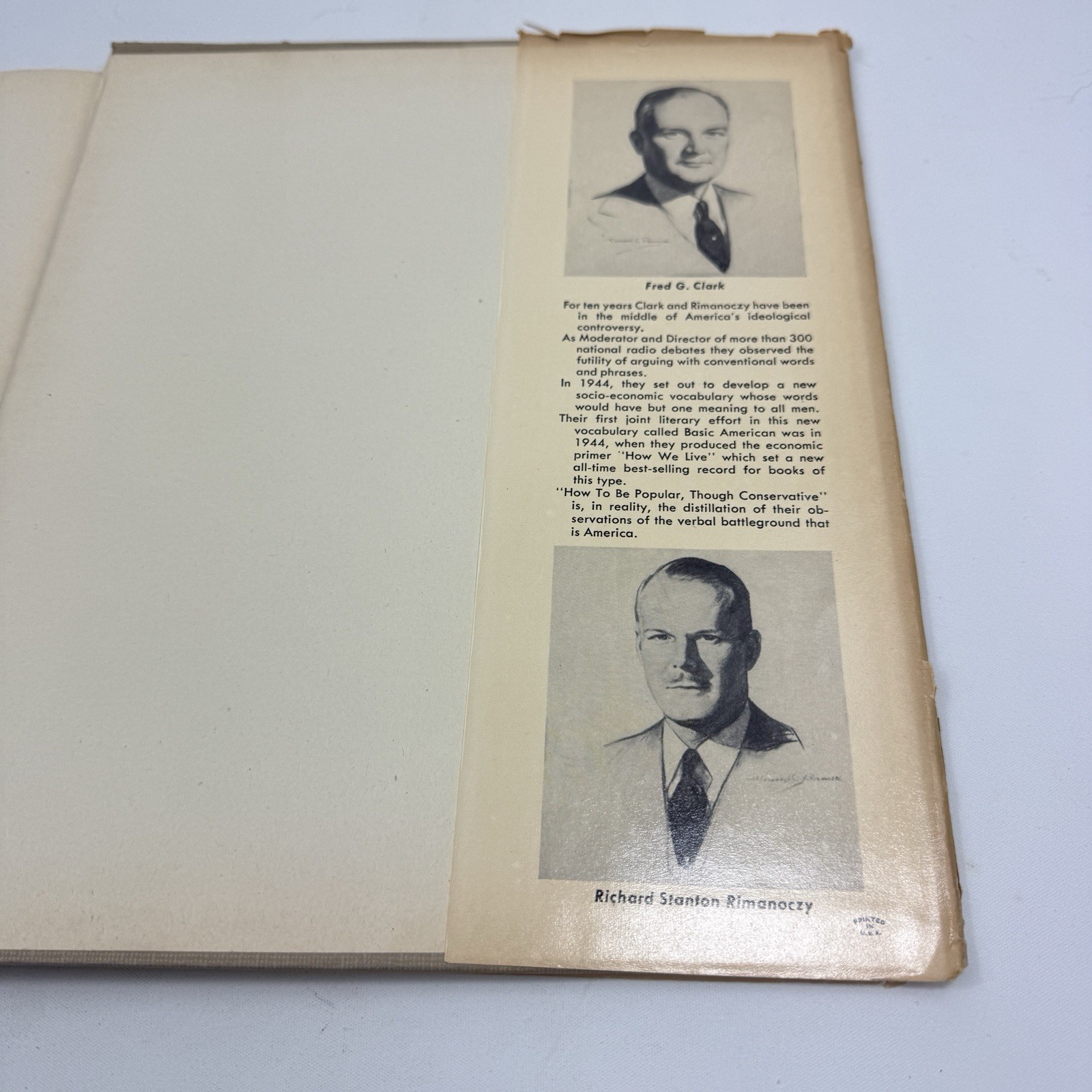 How to Be Popular Though Conservative 1948 Fred G Clark Politics HC