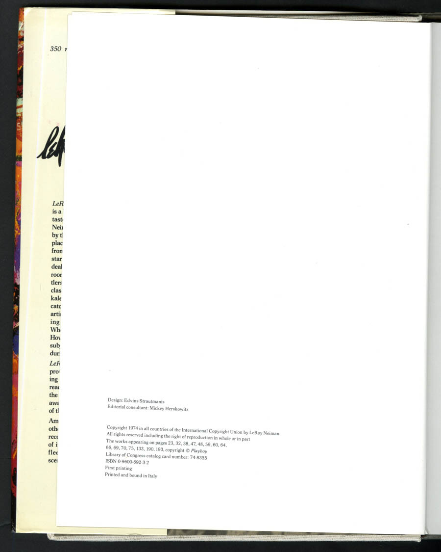 LeRoy Neiman SIGNED AUTOGRAPHED Art & Life Style HC 1st Ed Print Playboy *RARE*