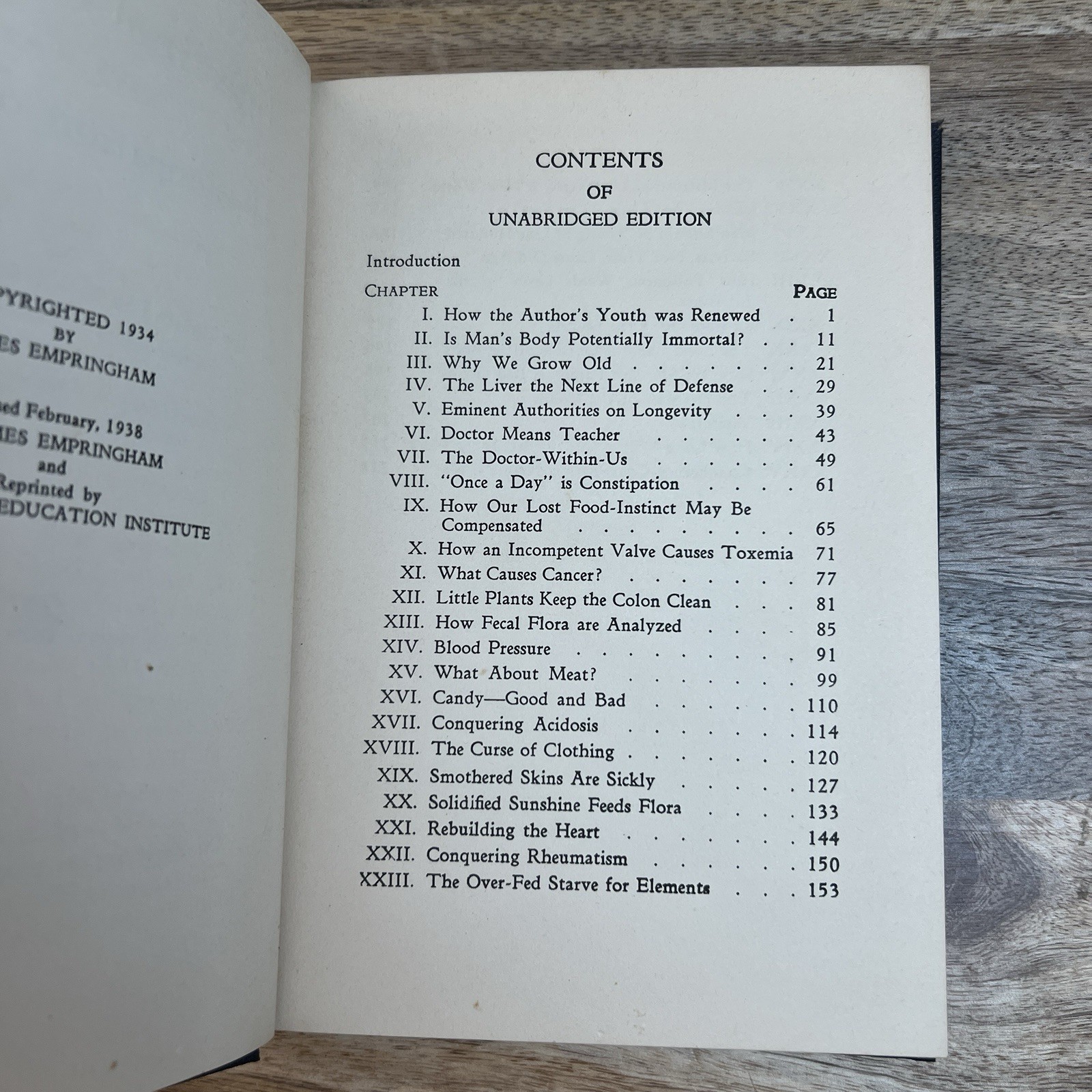 Intestinal Gardening by James Empringham 1938 HC Vintage Health Longevity Diet