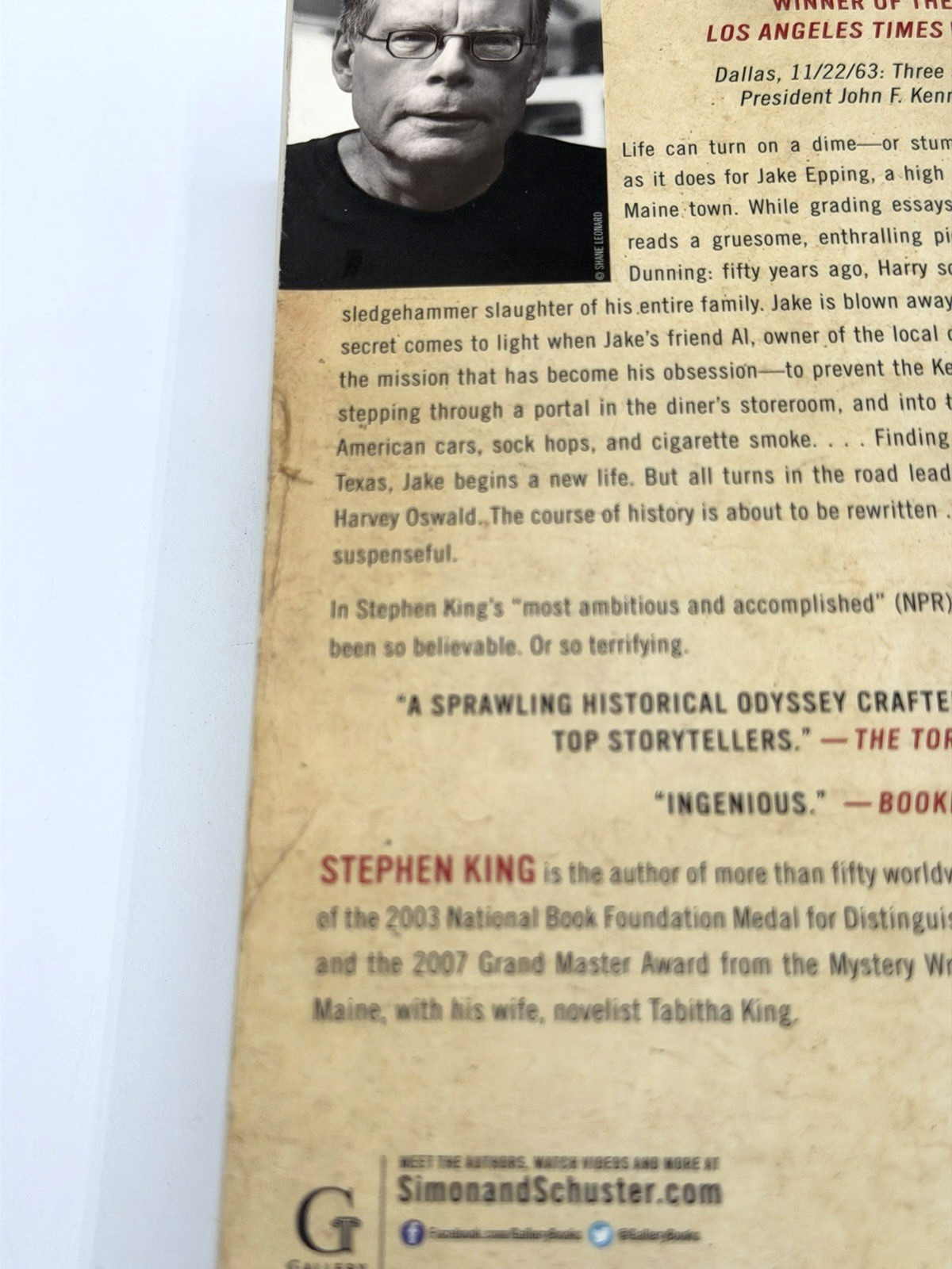 11/22/63: A Novel by Stephen King (2012, Paperback Book) Gallery Books