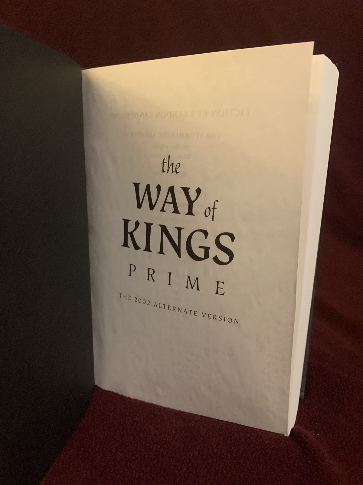 Way of Kings Prime by Brandon Sanderson FIRST EDITION (2002, Hardcover)