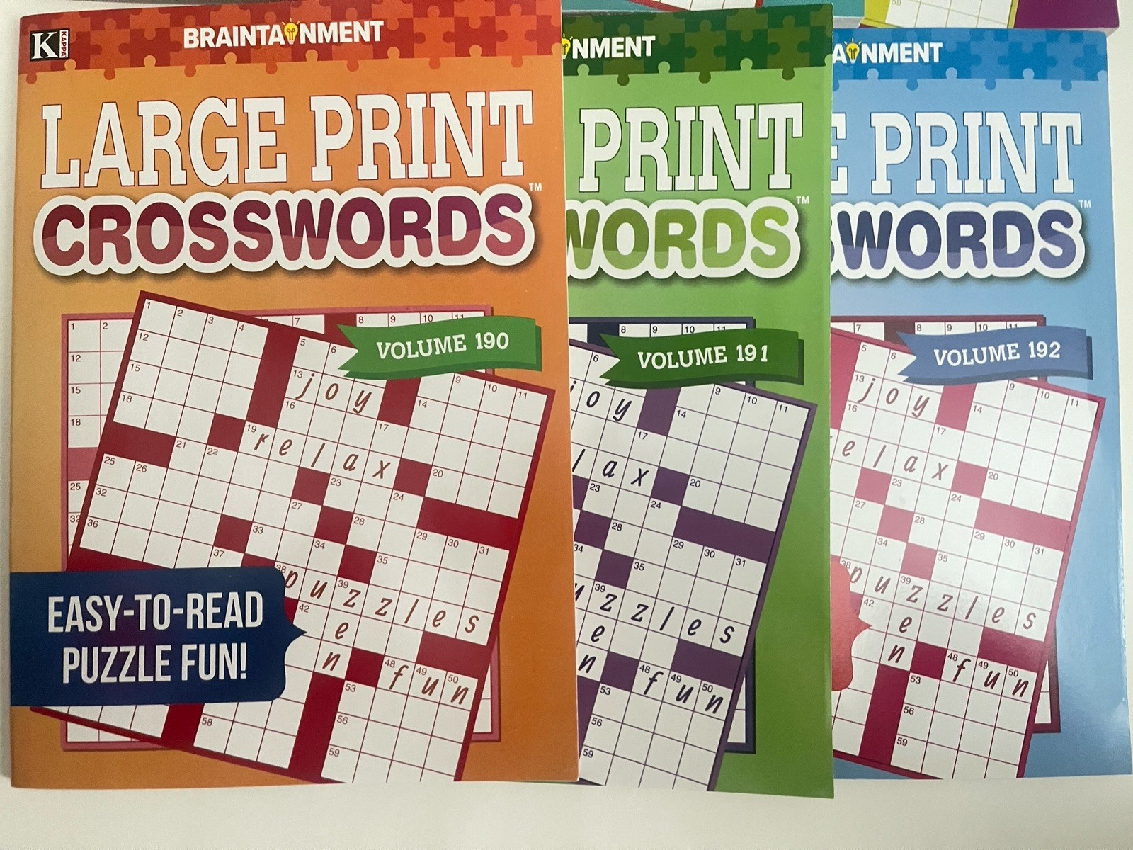 Lot 6 Kappa Large Print Crossword Books Braintainment NEW Free Ship NEW