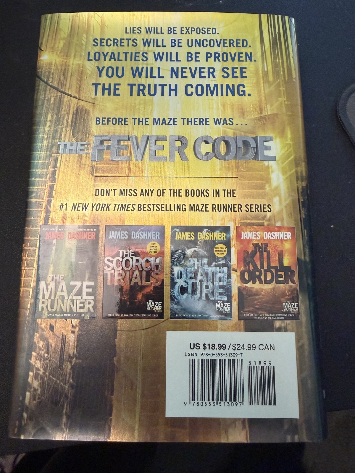 The Fever Code * SIGNED * by James Dashner 1st Edition, 2016 Hardcopy DJ