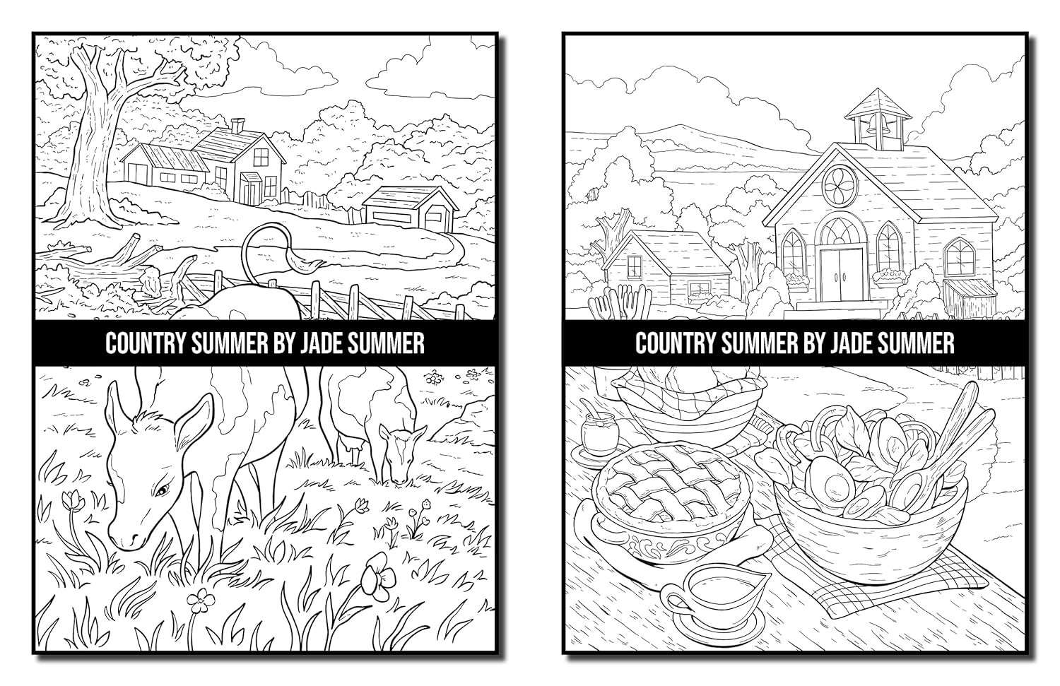 Country Summer: An Adult Coloring Book with 50 Detailed Images of Charming Count