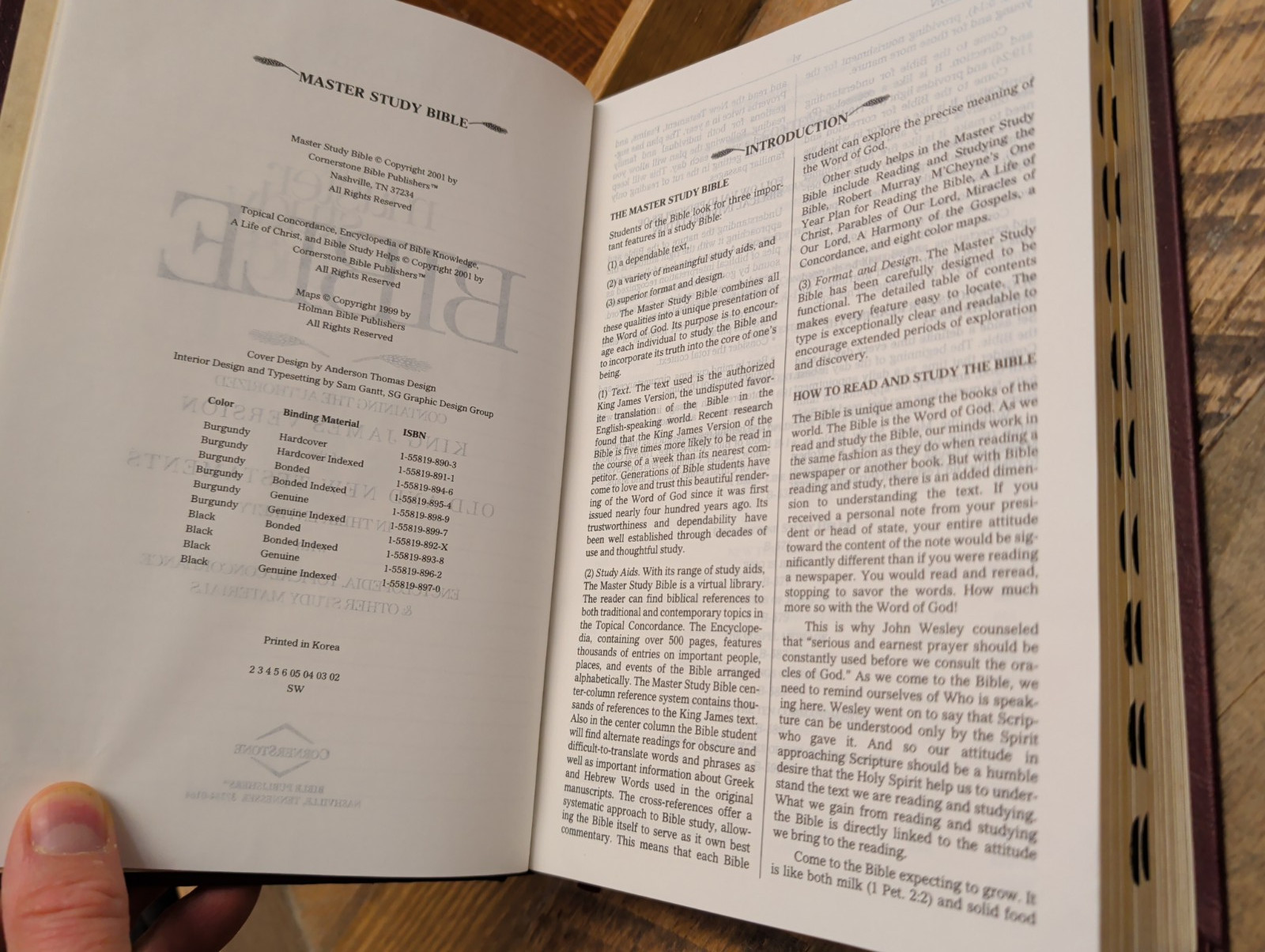 VG! KJV Master Study Bible Burgundy Padded HC Thumb Indexed 1k pages Study Helps