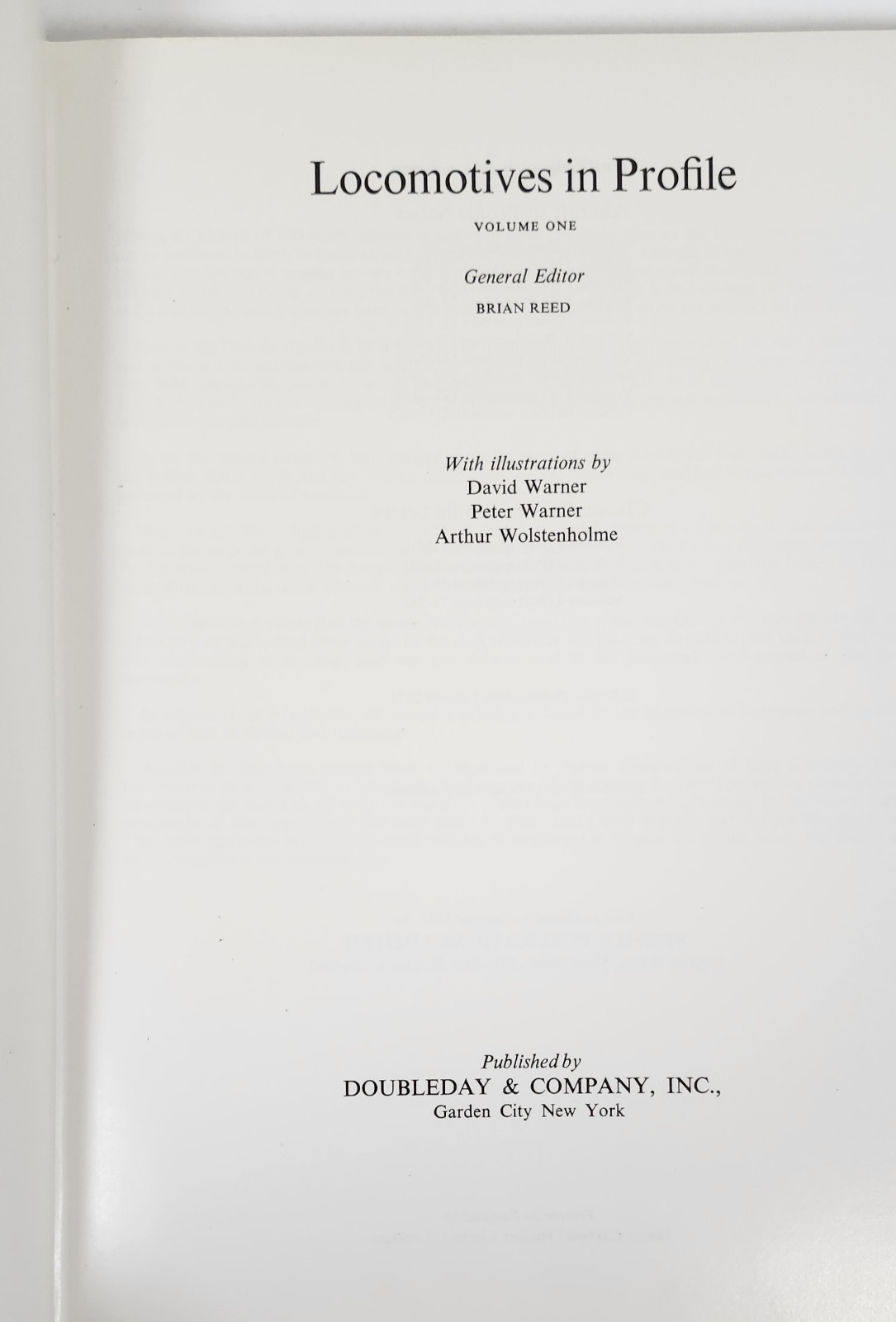 Locomotives in Profile Vol. 1 & 2 by Brian Reed (1971 HC)