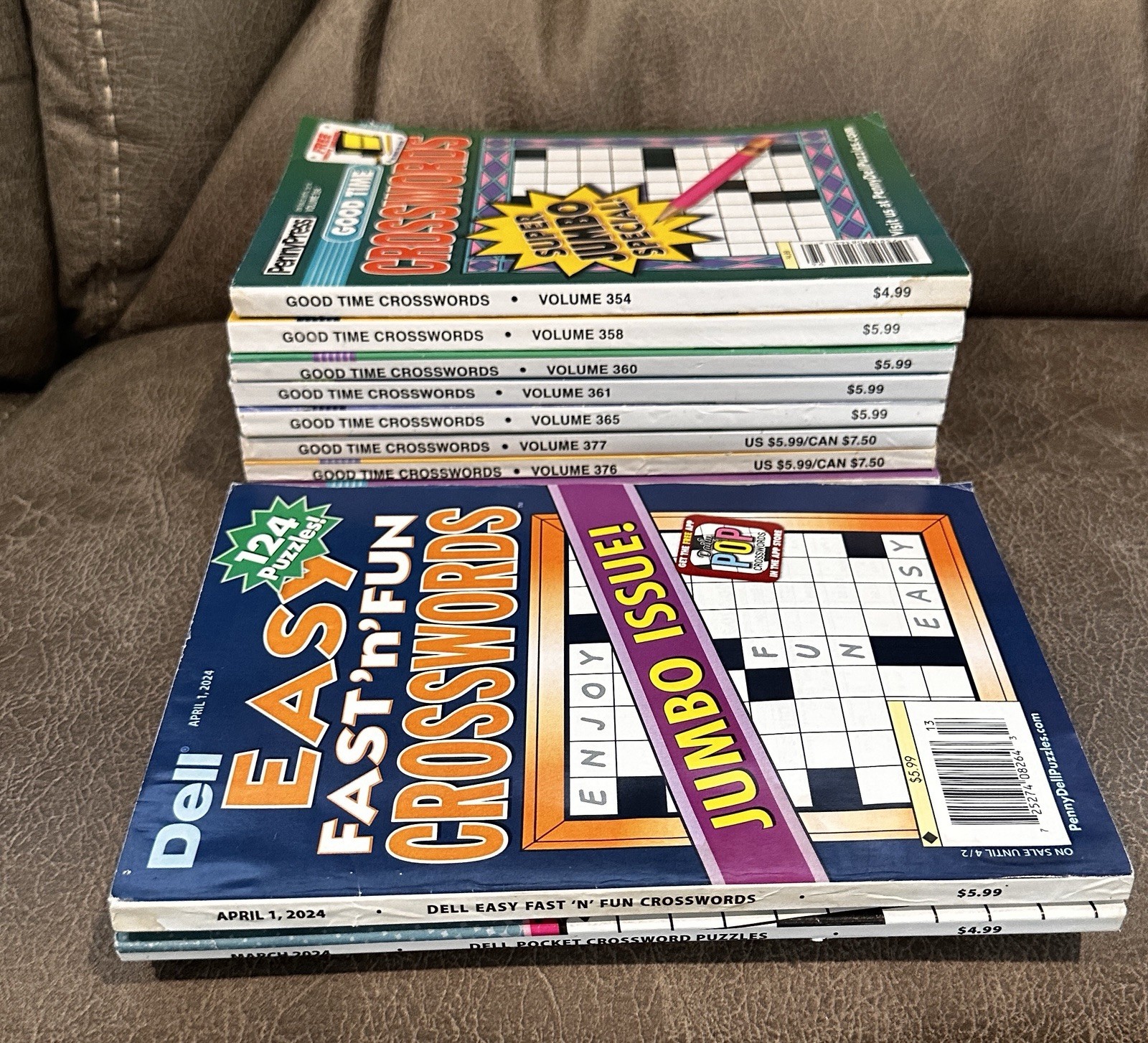 Lot of 10 All Easy Dell Penny Press ALL EASY Crossword Puzzle Books UNSORTED